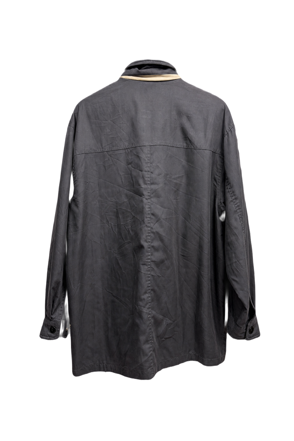 1980s Dark Navy Synthetic Blend Coat - Back View