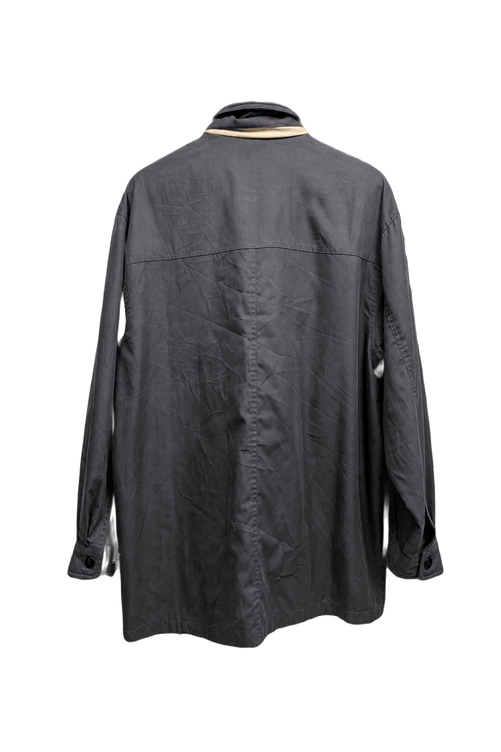 1980s Dark Navy Synthetic Blend Coat - Back View
