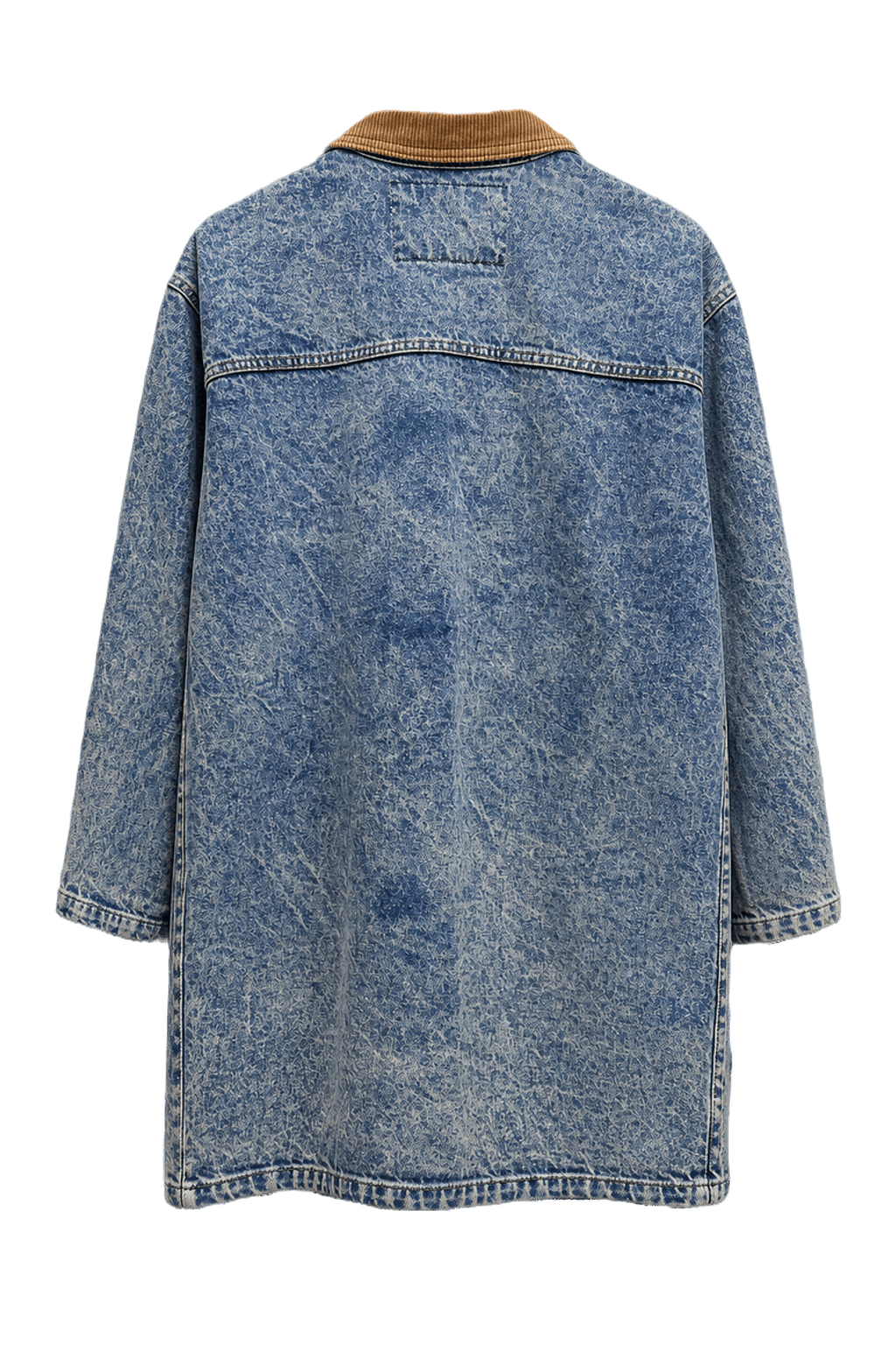 1970s Light Blue Denim Coat - Back View