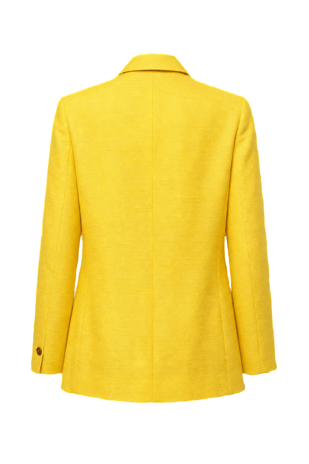 1970s Yellow Synthetic Blend Blazer - Back View