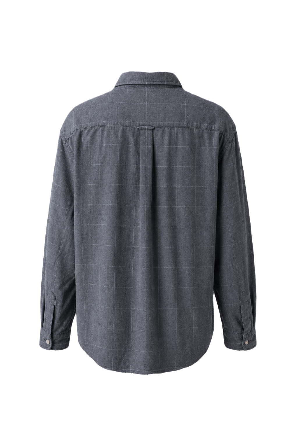 1980s Blue-Grey Cotton Shirt - Back View