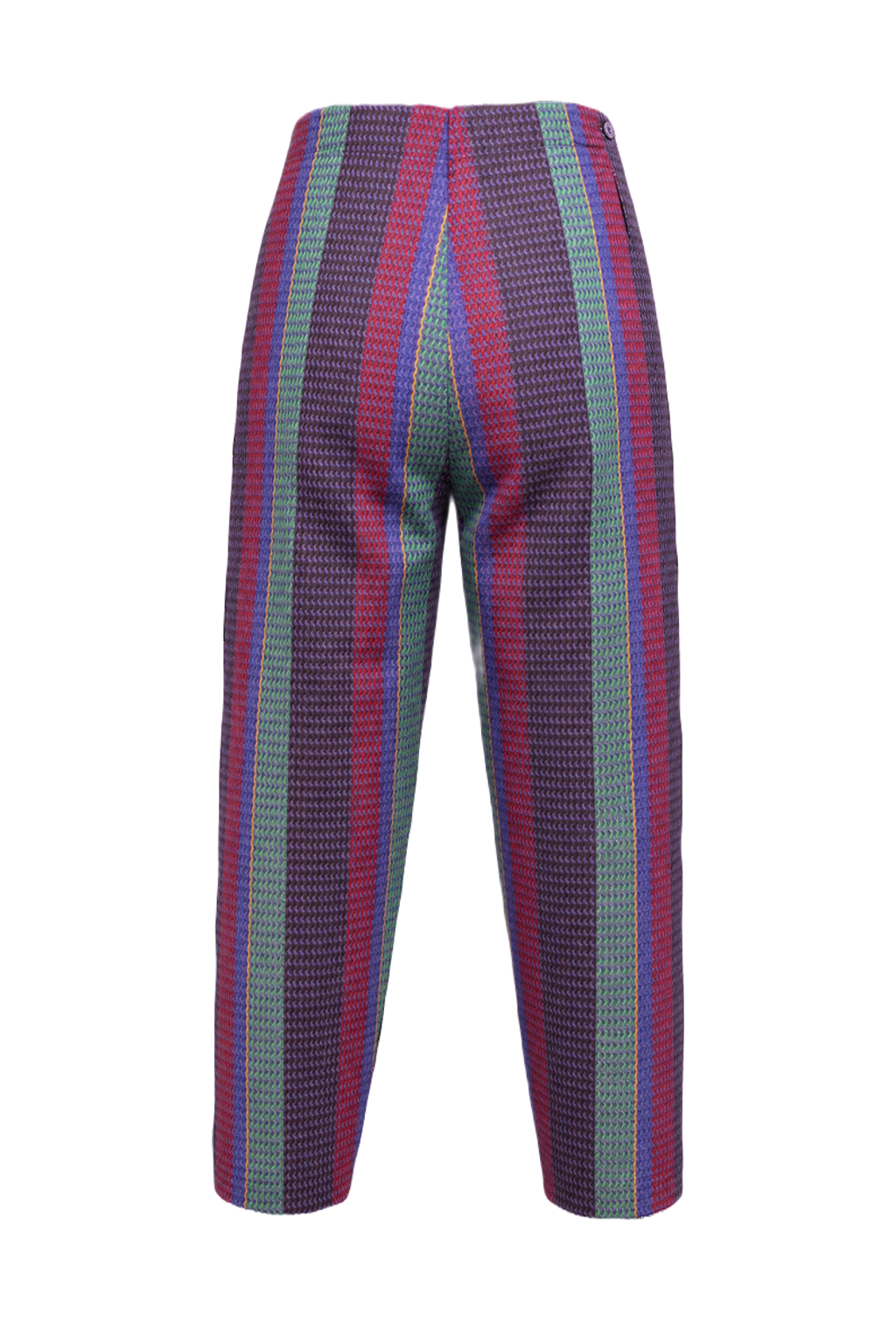 1960s Purple Red Cotton Trousers - Back View