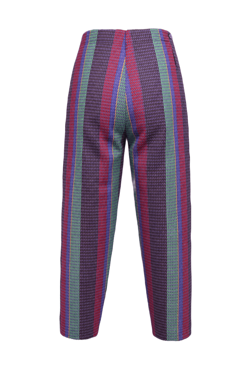 1960s Purple Red Cotton Trousers - Back View