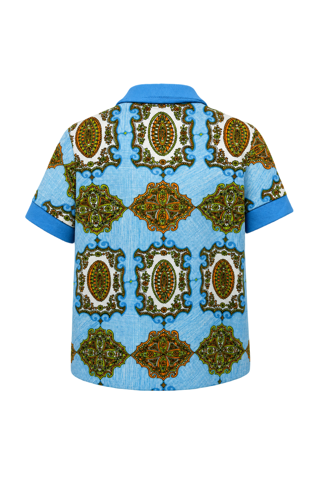 1970s Light Blue Smooth Shirt - Back View