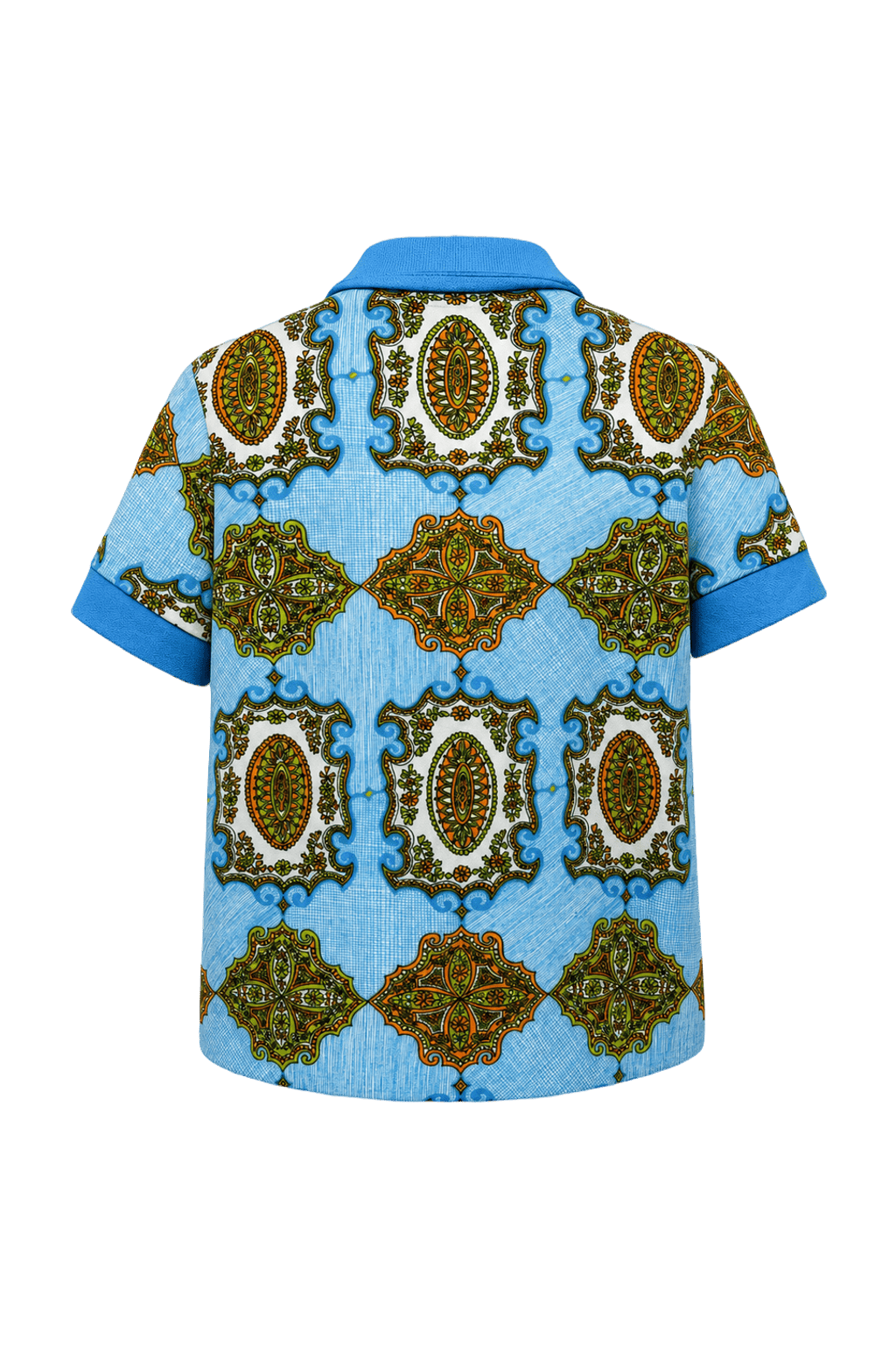 1970s Light Blue Smooth Shirt - Back View