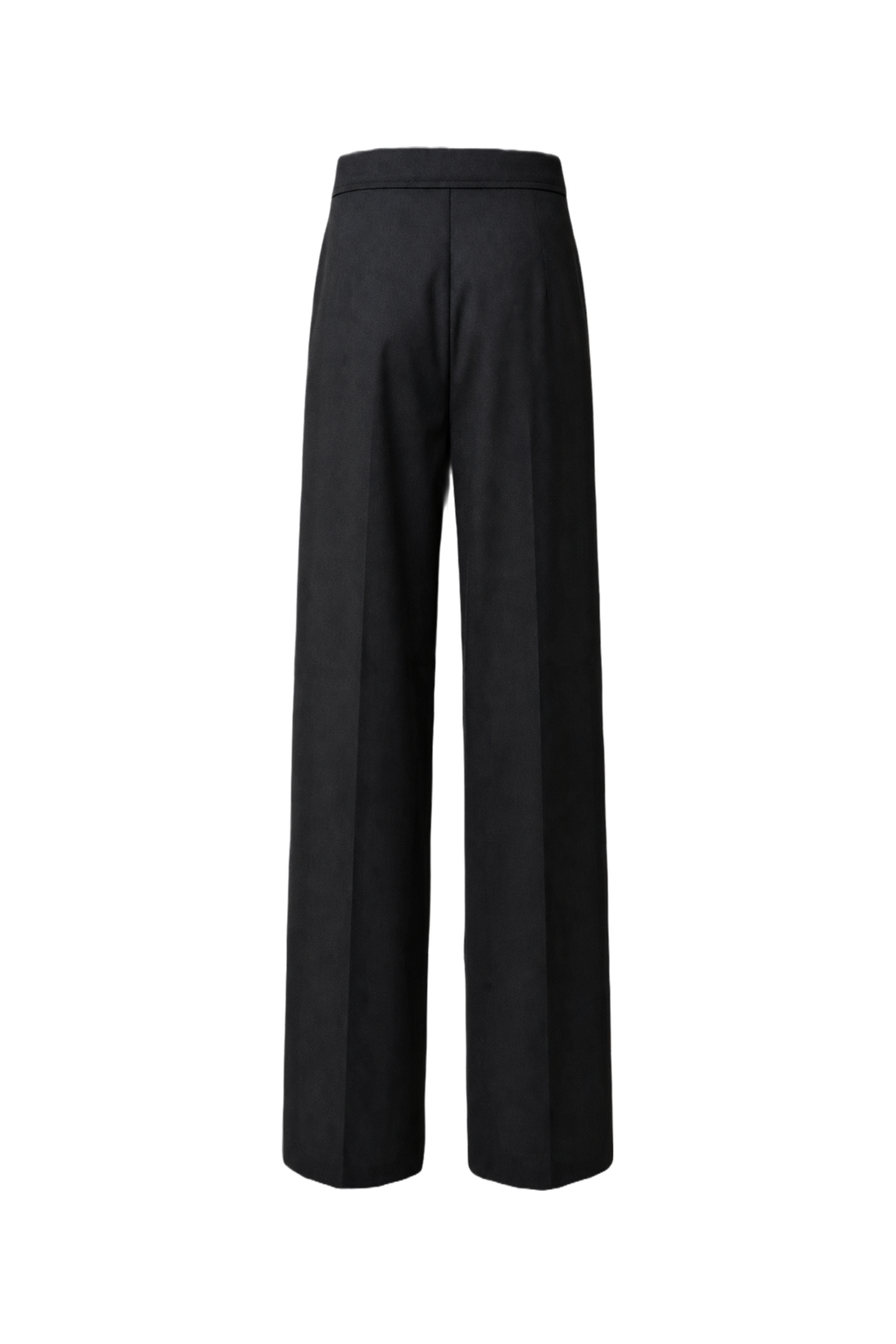 1970s Black Wool Pants - Back View