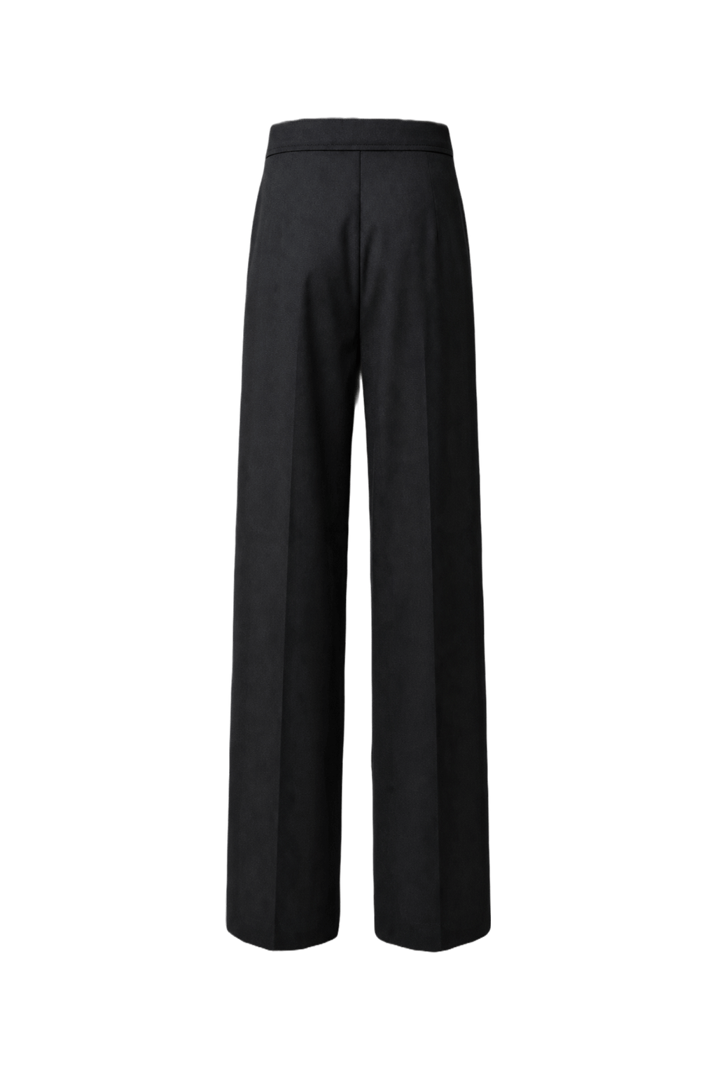 1970s Black Wool Pants - Back View