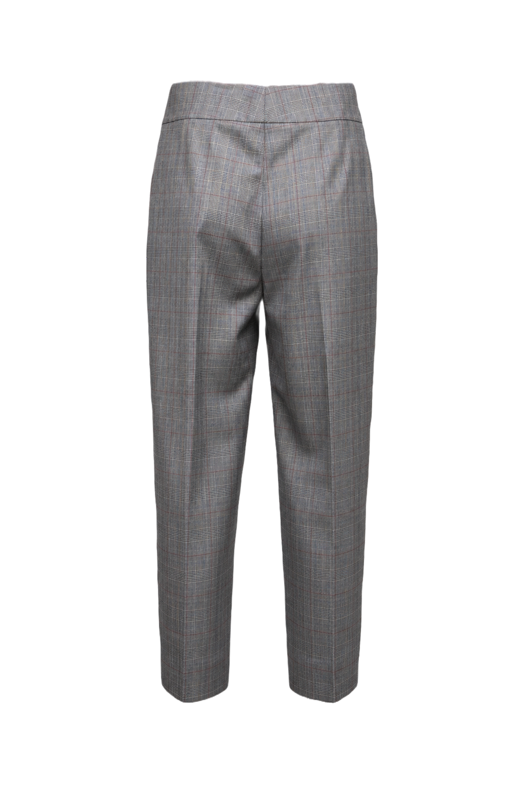1960s Grey Wool Plaid Trousers - Back View