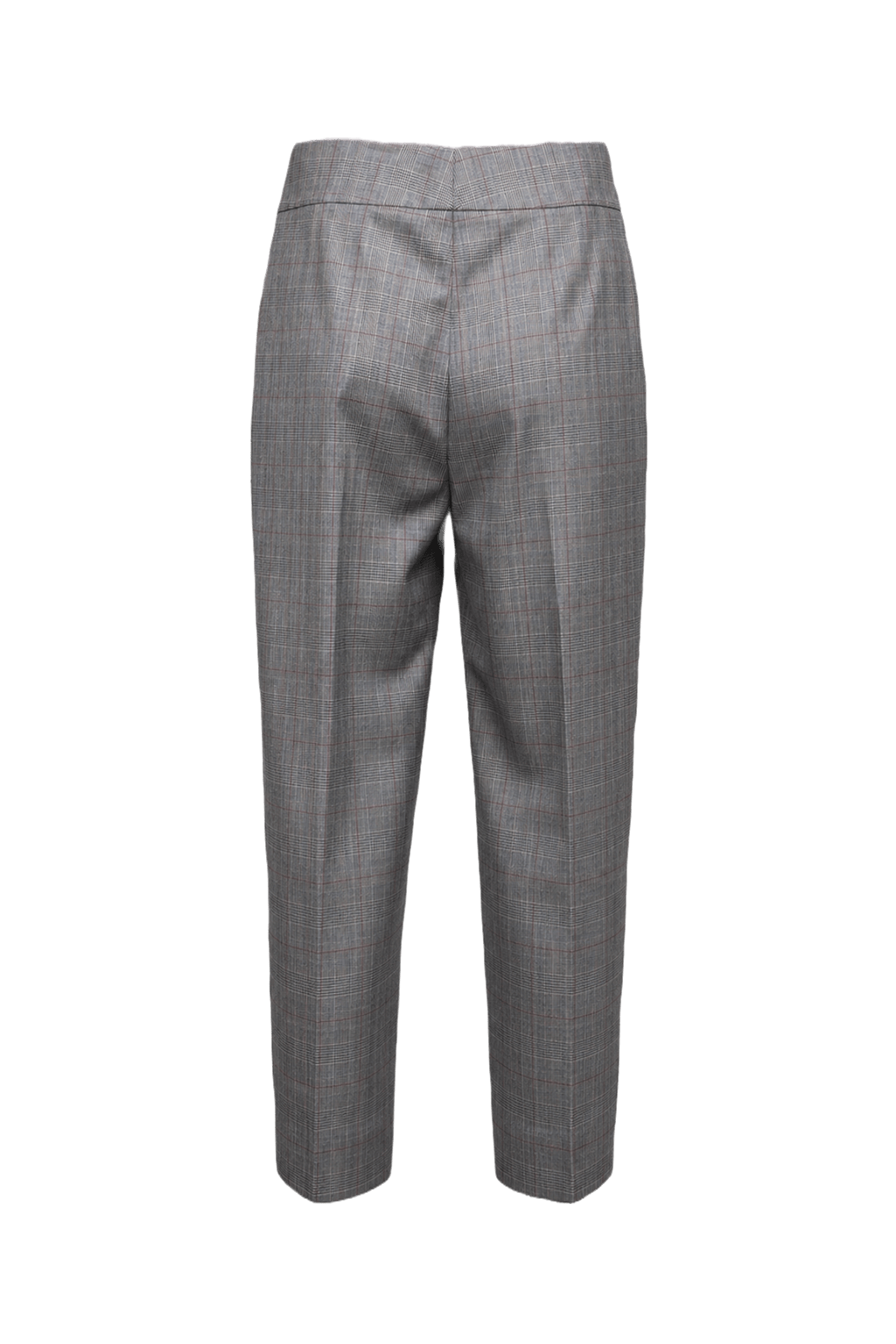 1960s Grey Wool Plaid Trousers - Back View