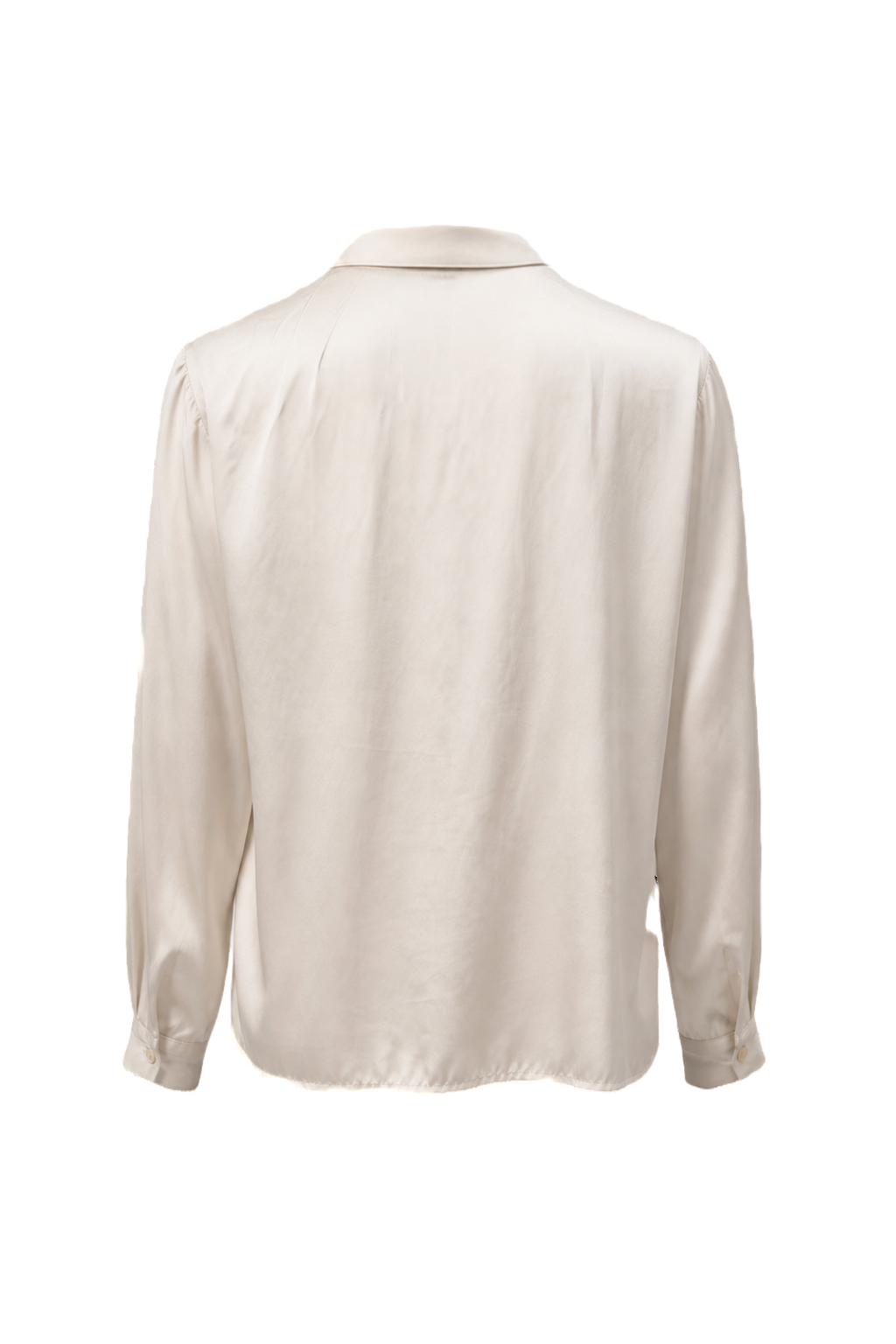 1980s Cream White Polyester Blouse - Back View