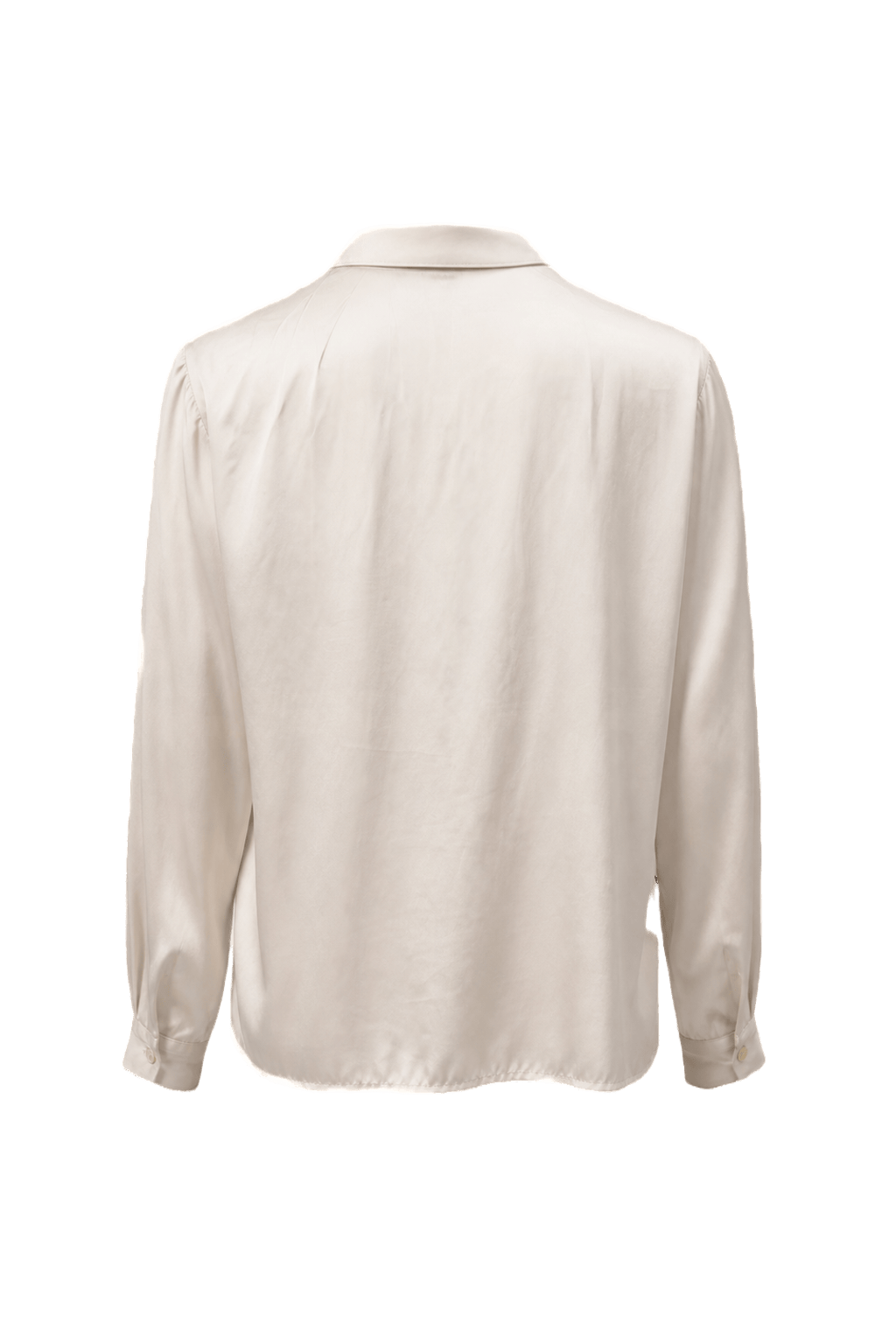 1980s Cream White Polyester Blouse - Back View