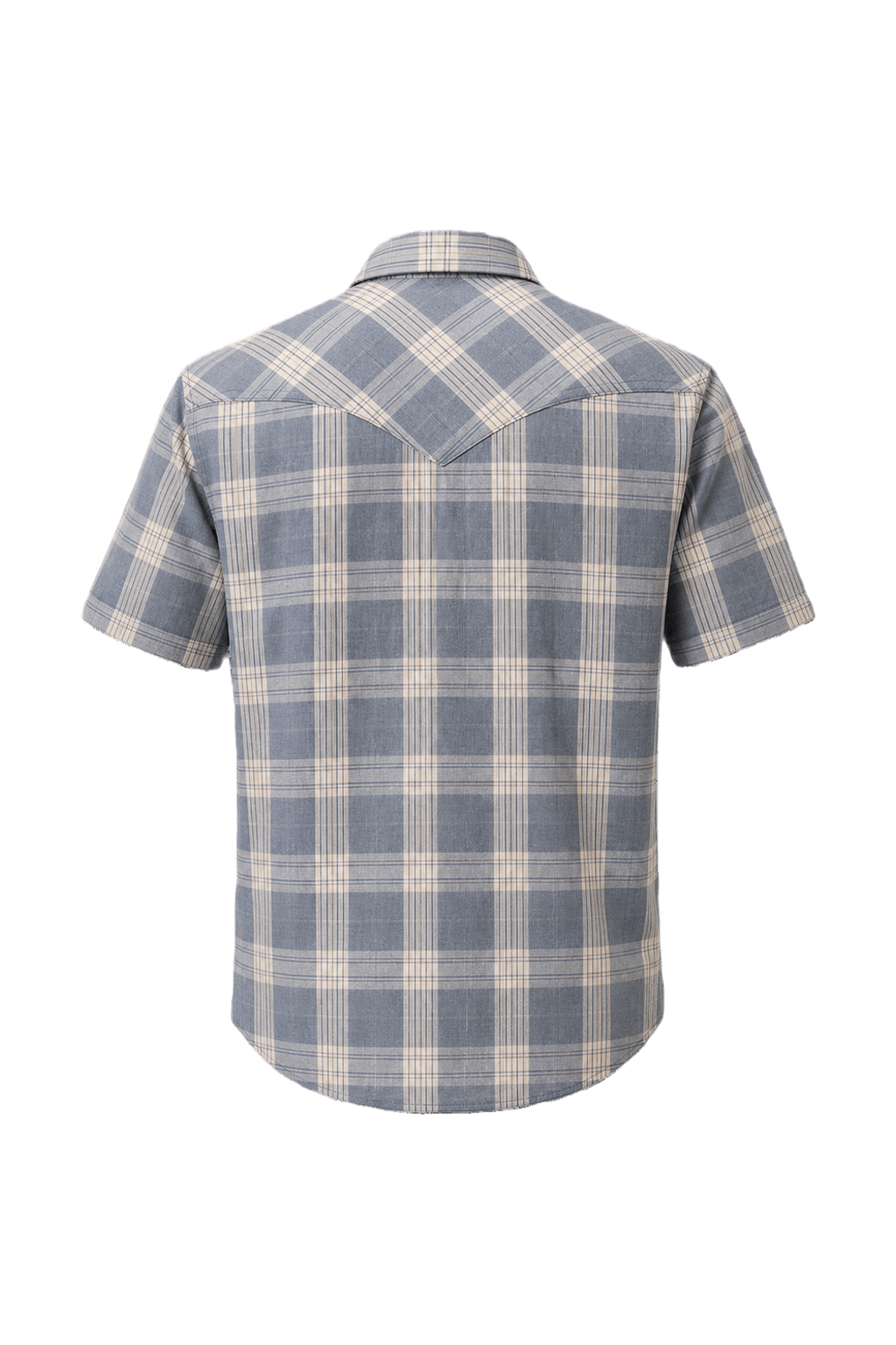 1970s Light Blue Cotton Blend Western Shirt - Back View