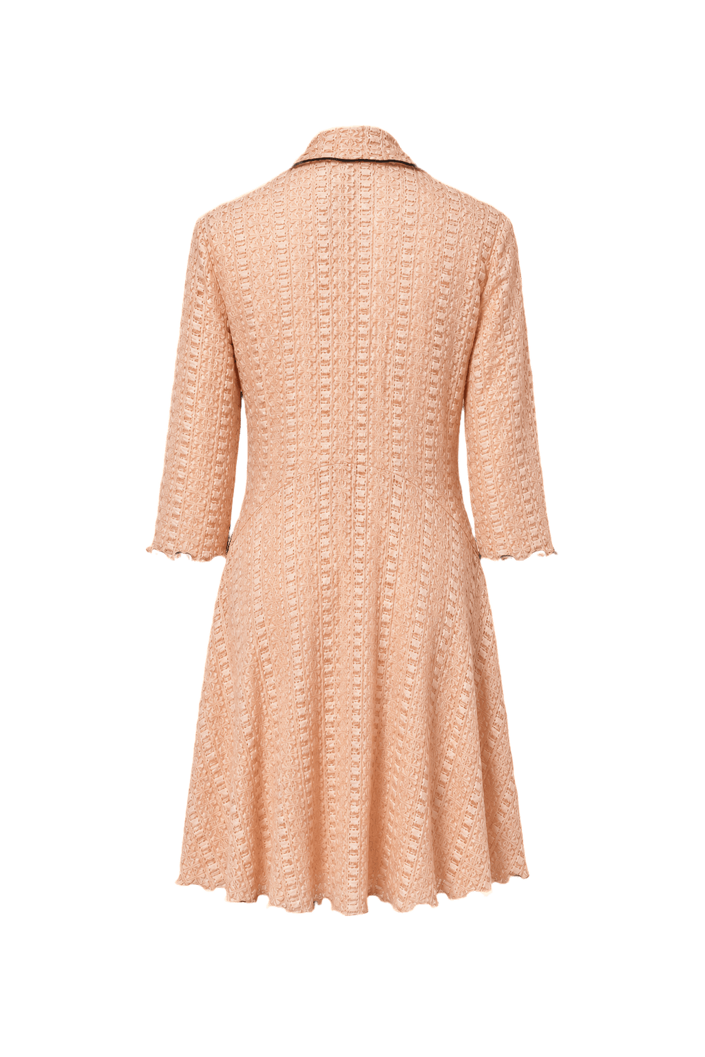 1970s Peach Polyester Dress - Back View