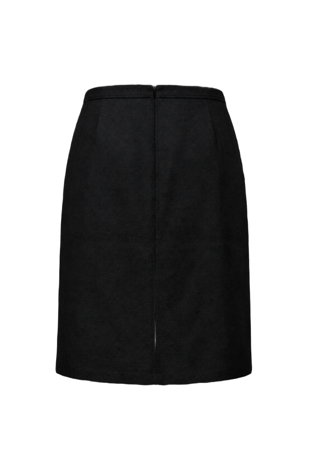 1970s Charcoal Silk Skirt - Back View