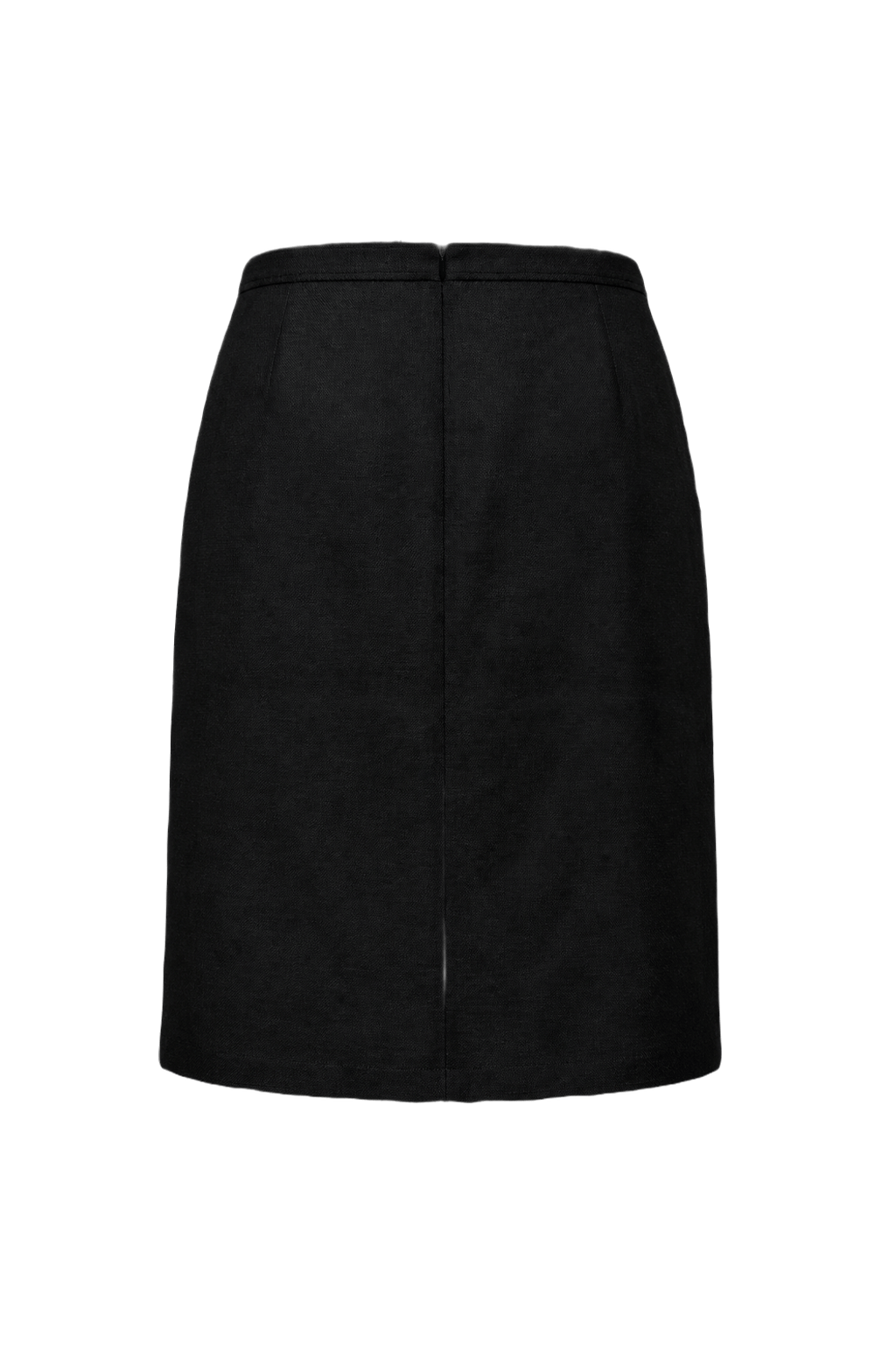 1970s Charcoal Silk Skirt - Back View