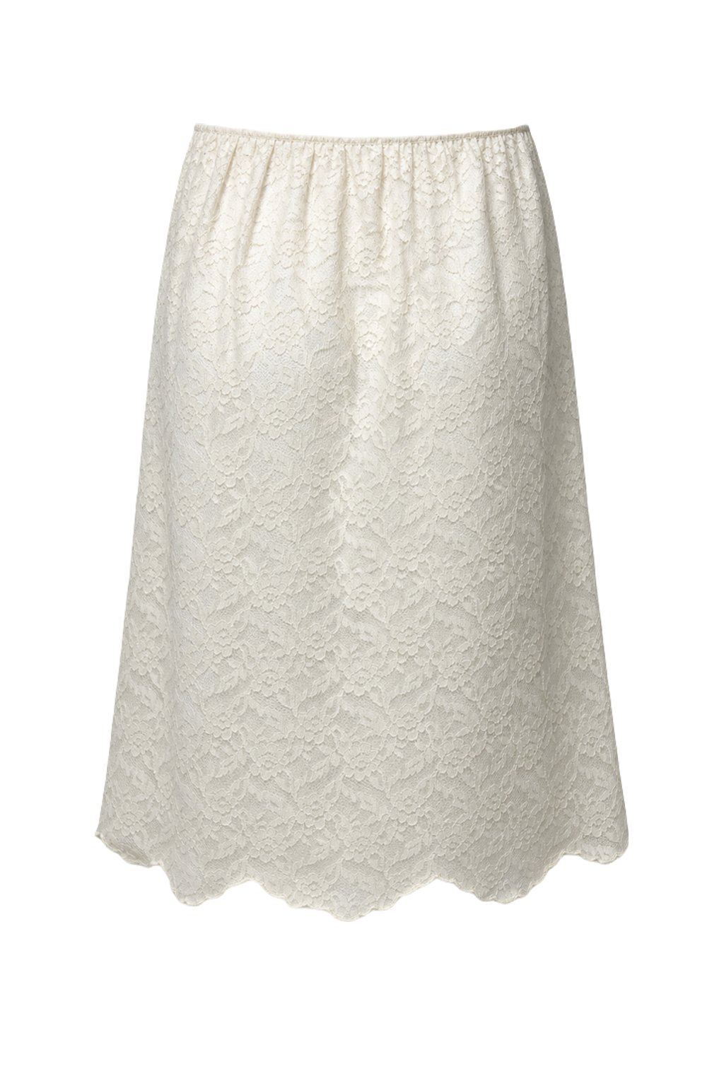 1960s Cream Synthetic Lace Skirt - Back View