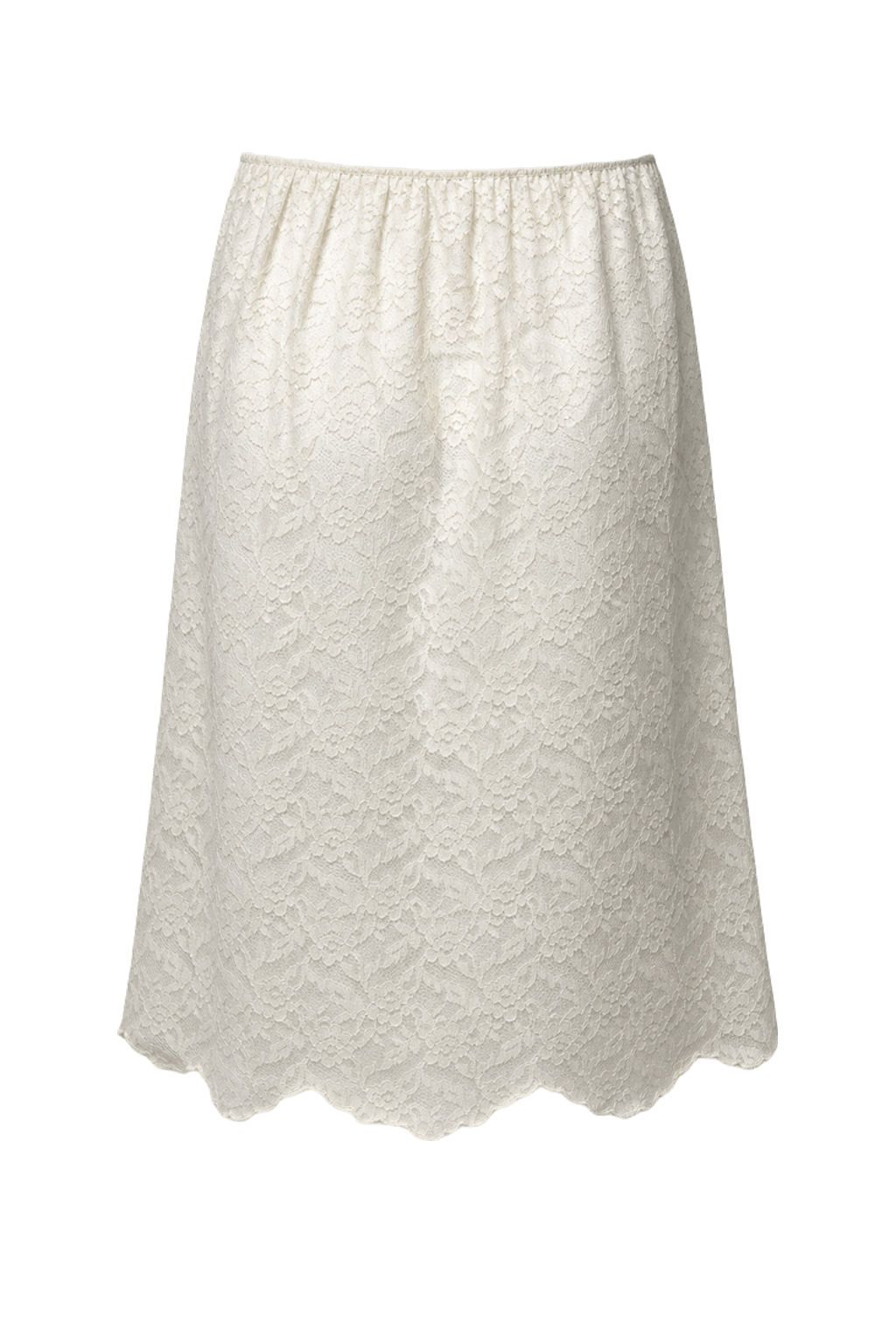 1960s Cream Synthetic Lace Skirt - Back View