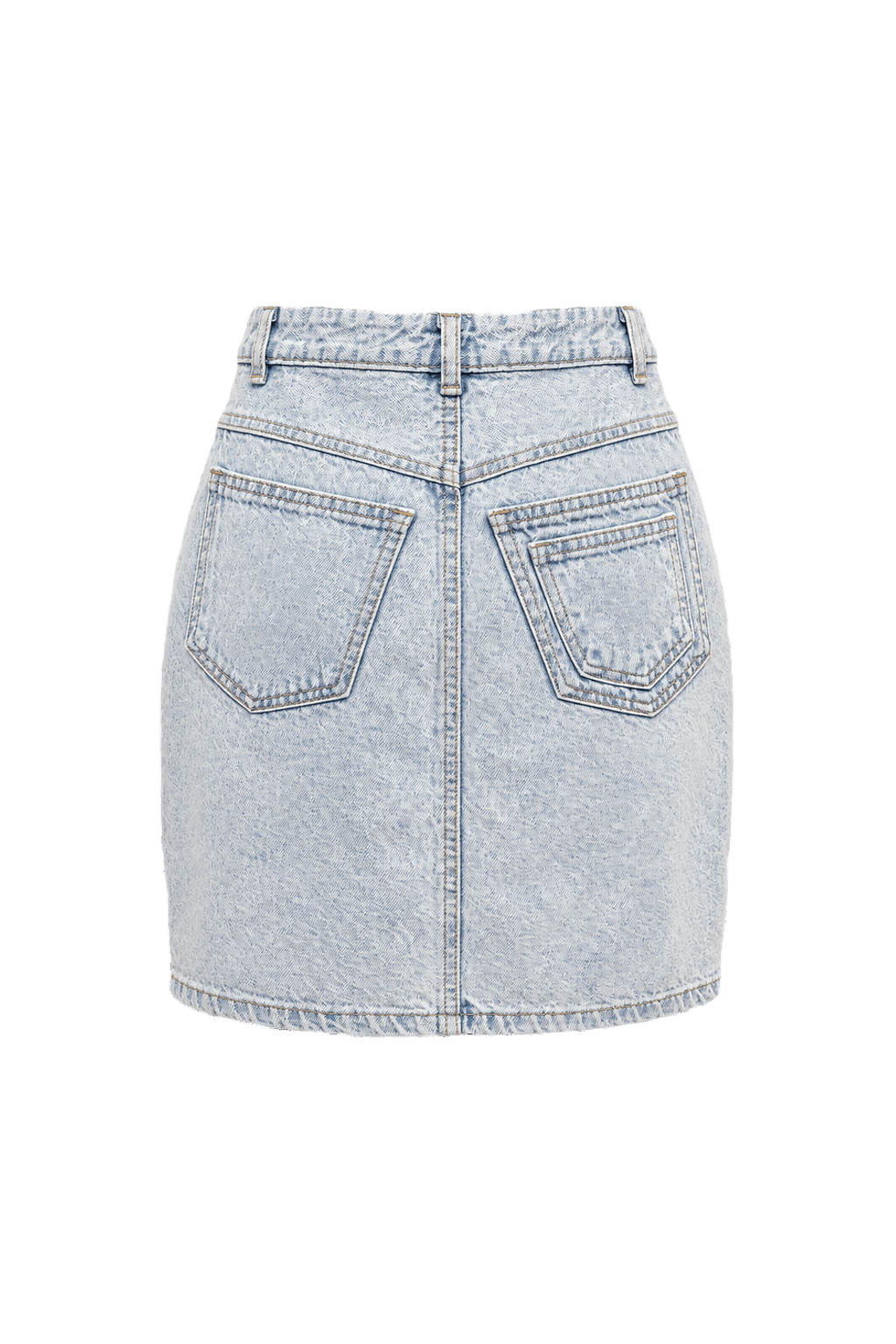 1970s Light Blue Denim Skirt - Back View