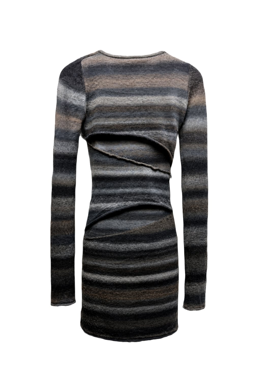 1990s Grey Brown Blend Dress - Back View