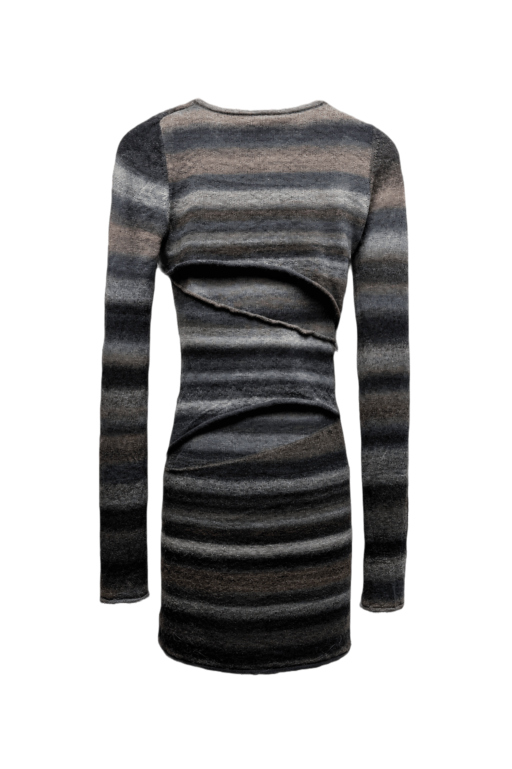 1990s Grey Brown Blend Dress - Back View