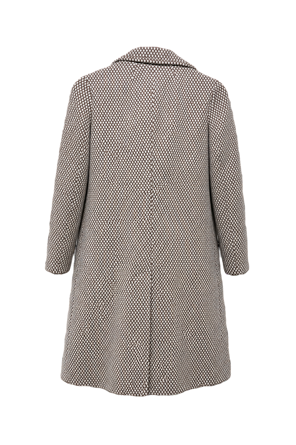 1960s Cream White Cotton Blend Coat - Back View