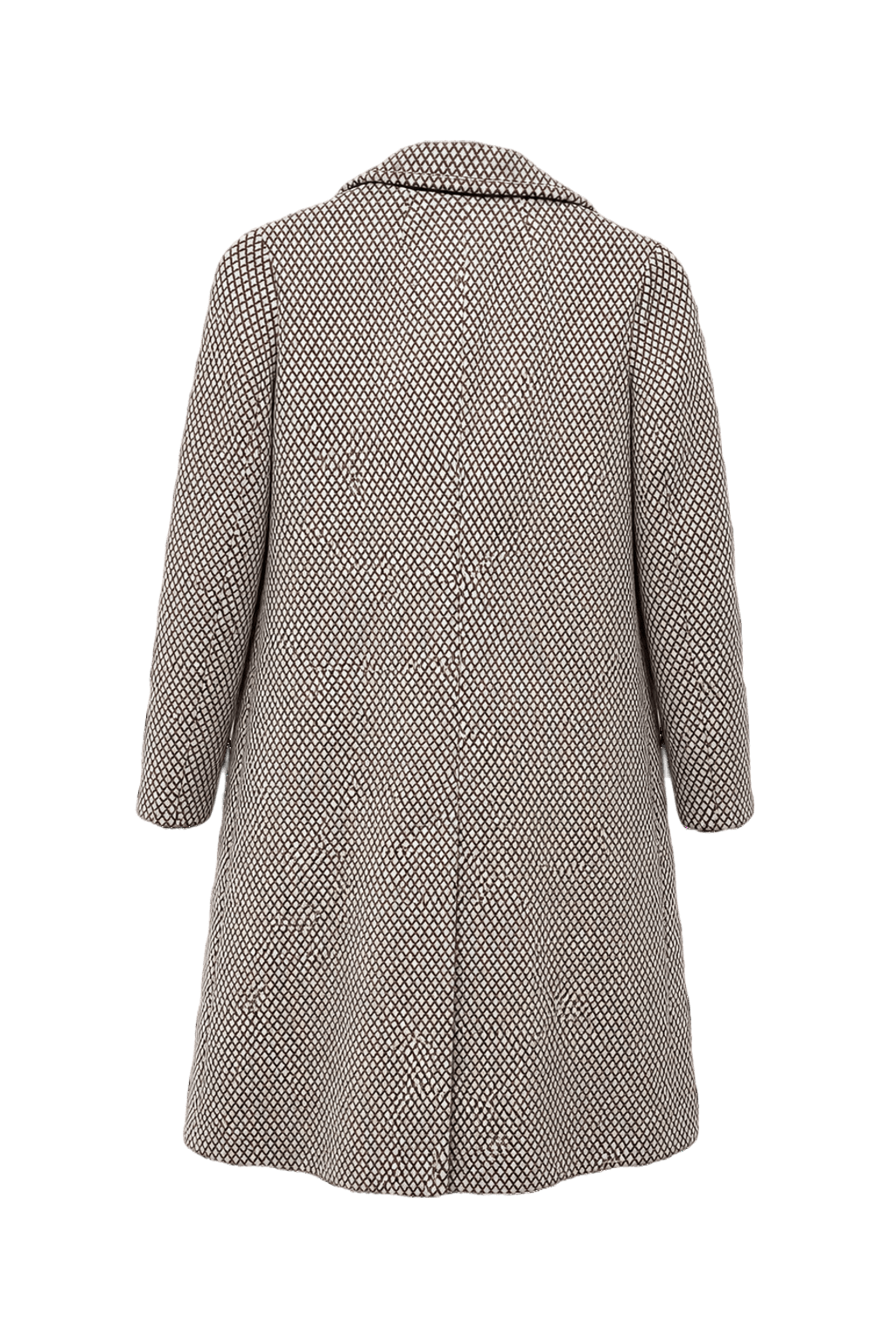 1960s Cream White Cotton Blend Coat - Back View
