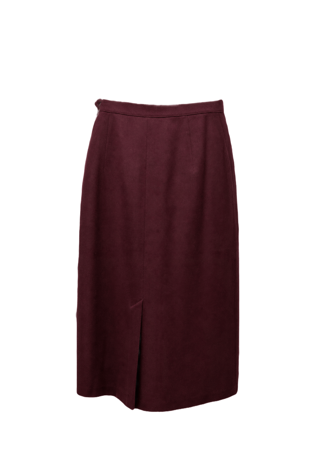 1950s Burgundy Wool Skirt - Back View
