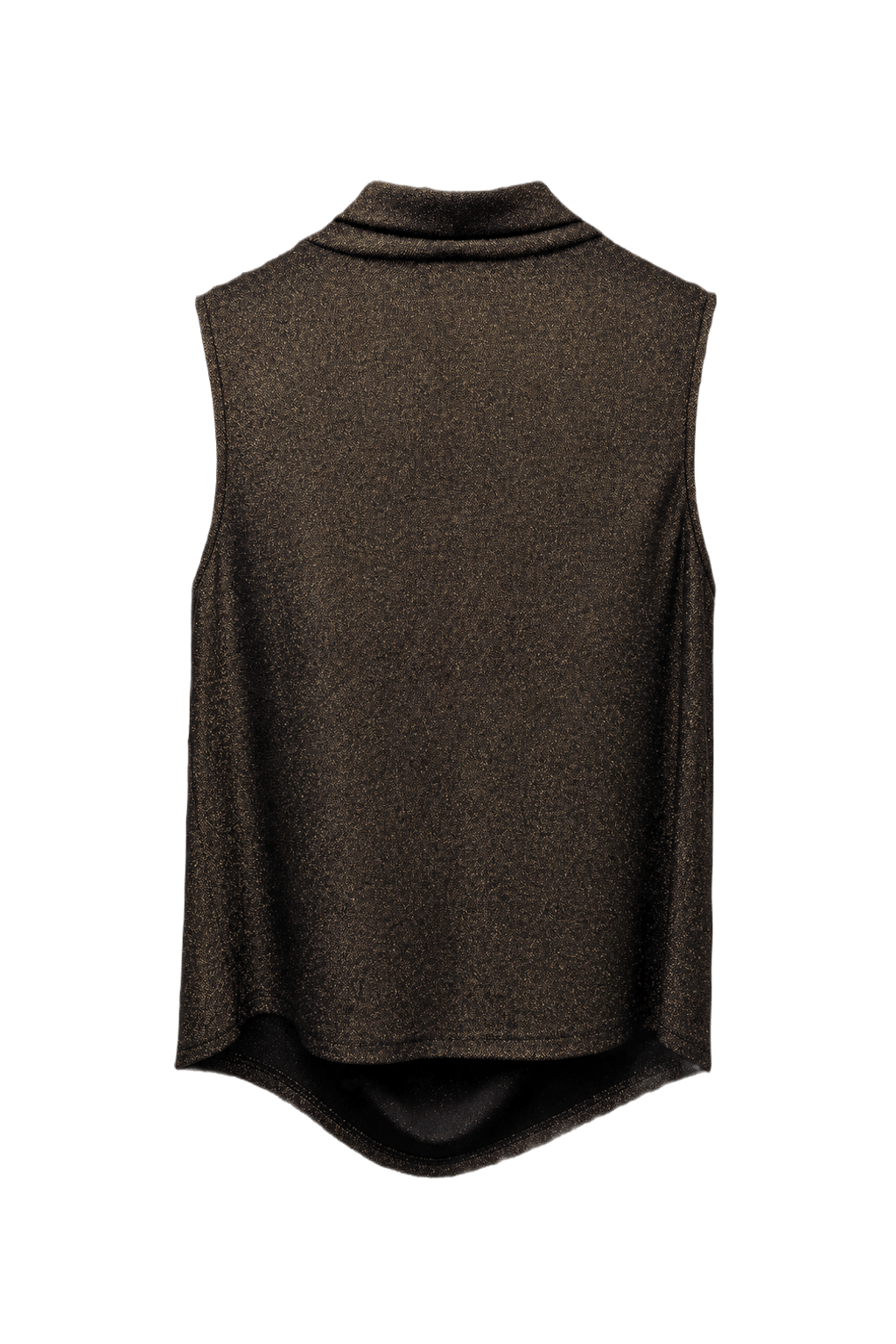 1990s Dark Metallic Bronze Synthetic Sleeveless Blouse - Back View