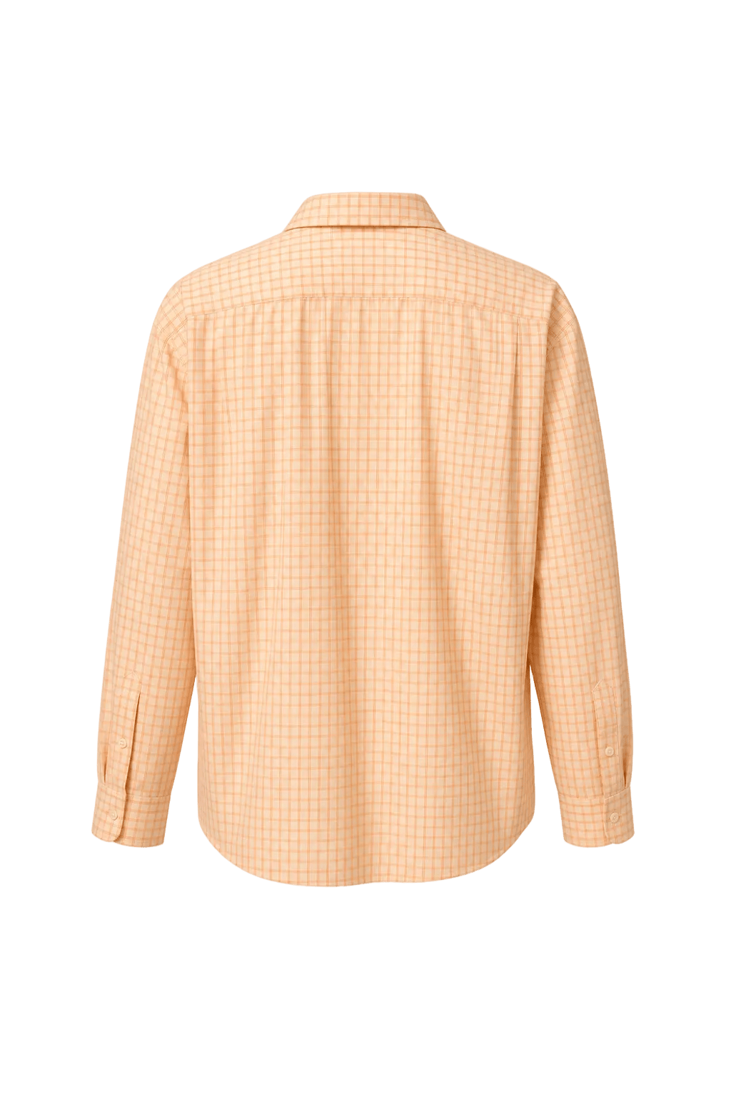 1980s Peach Cotton Blend Button-Down Shirt - Back View
