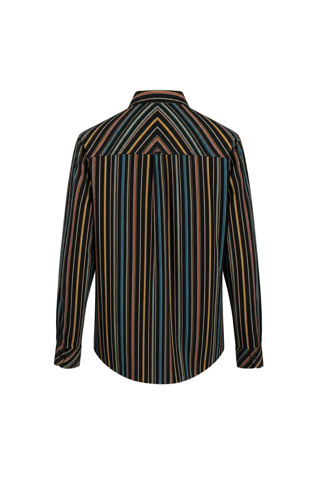 1970s Multicolor Cotton Blend Button-Down Shirt - Back View
