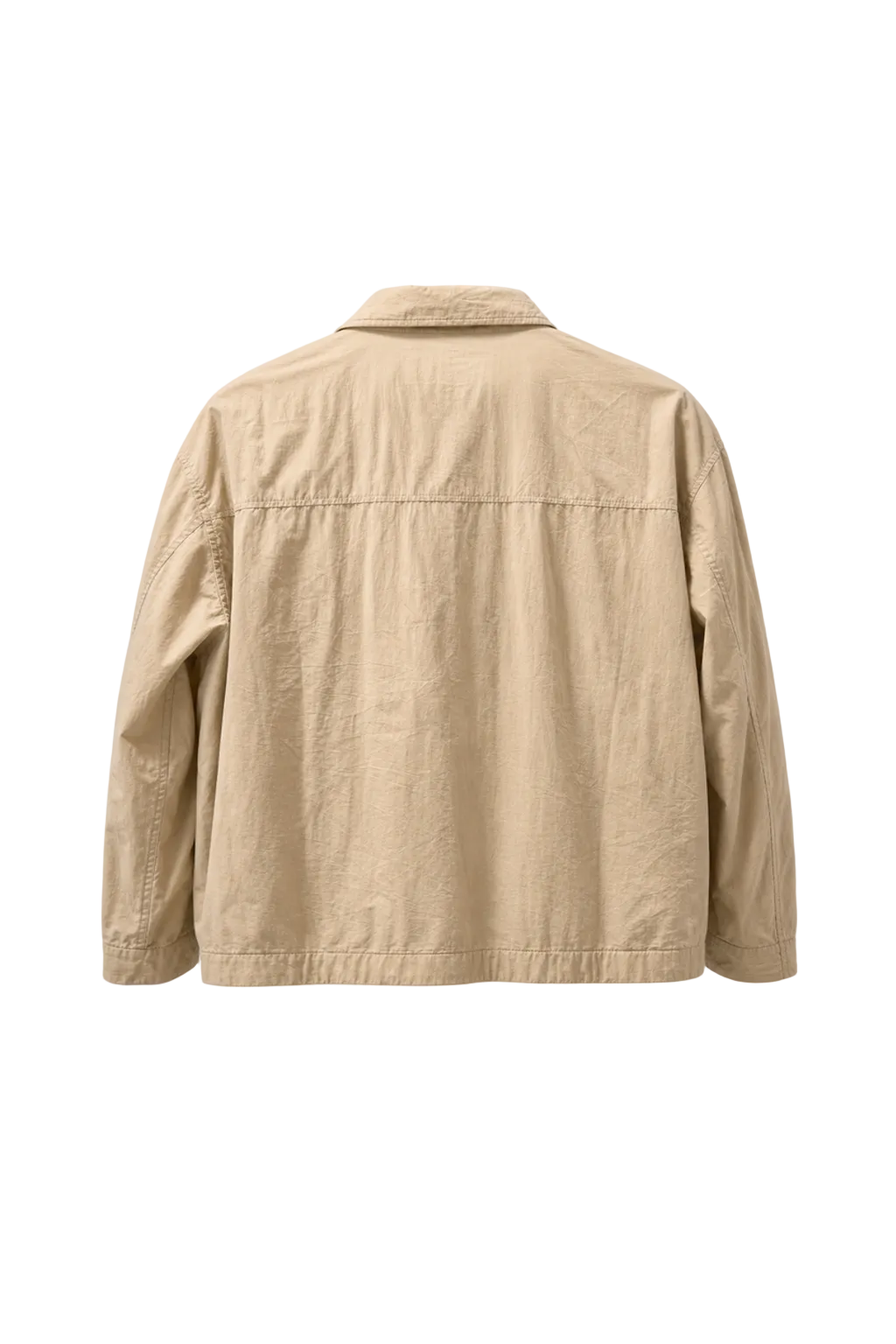 1980s Beige Cotton Blend Jacket - Back View