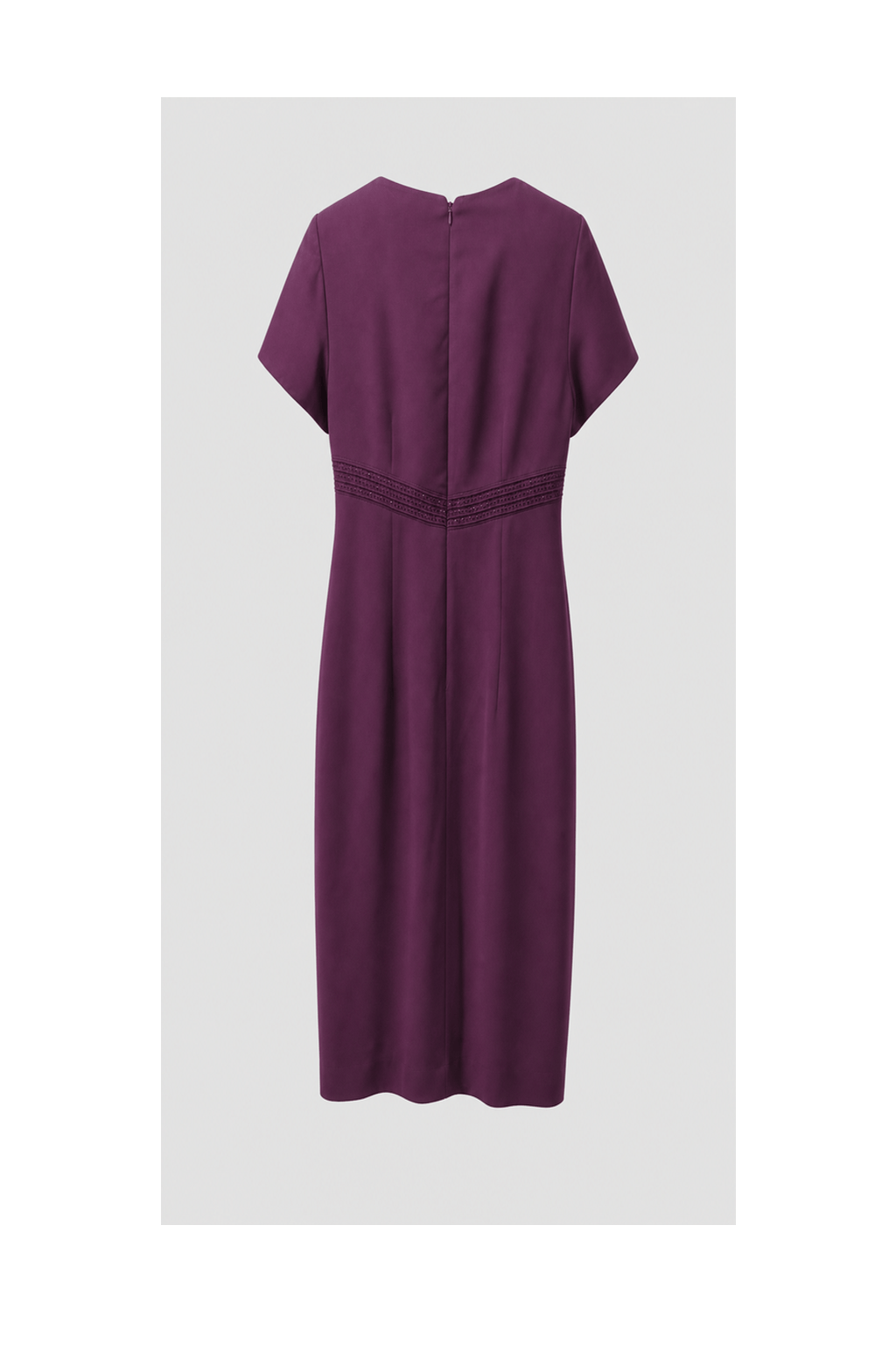 1980s Purple Polyester Dress - Back View