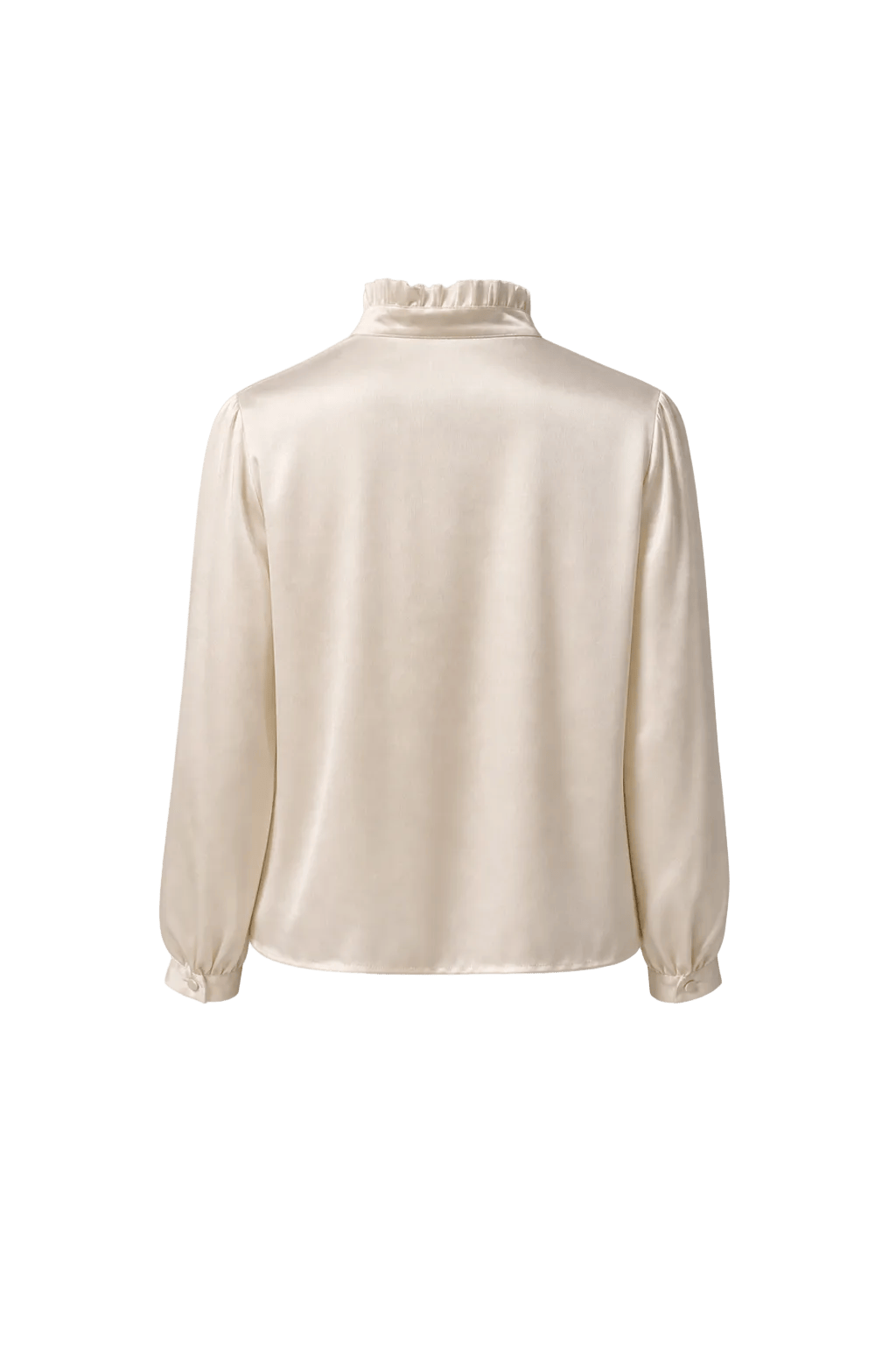 1980s Cream White Silk Blend Blouse - Back View
