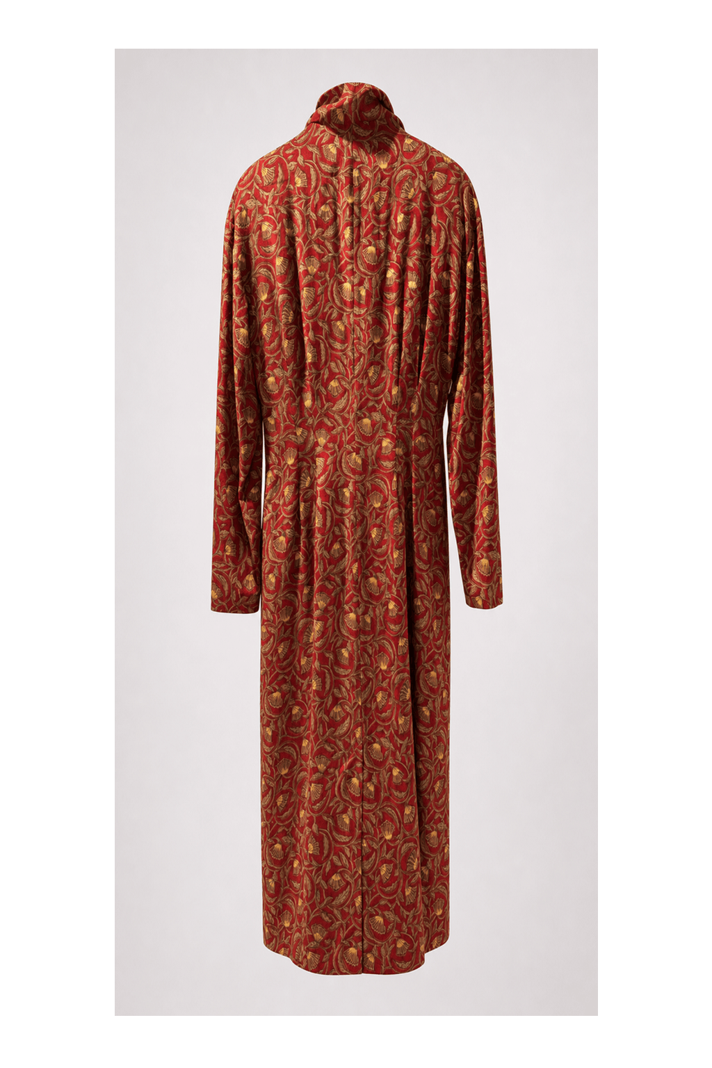 1990s Red Polyester Dress - Back View