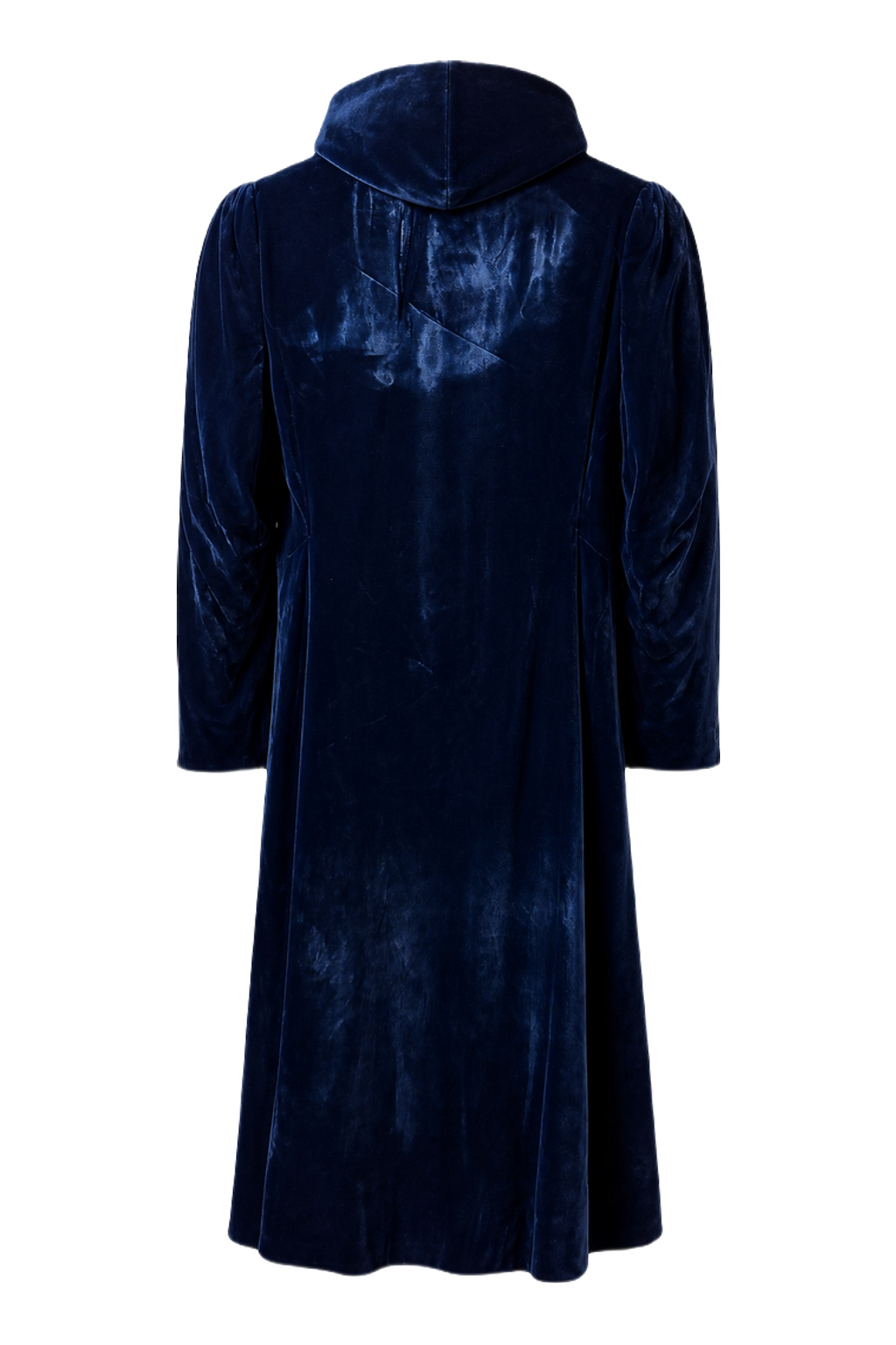 1930s Deep Blue Velvet Coat - Back View