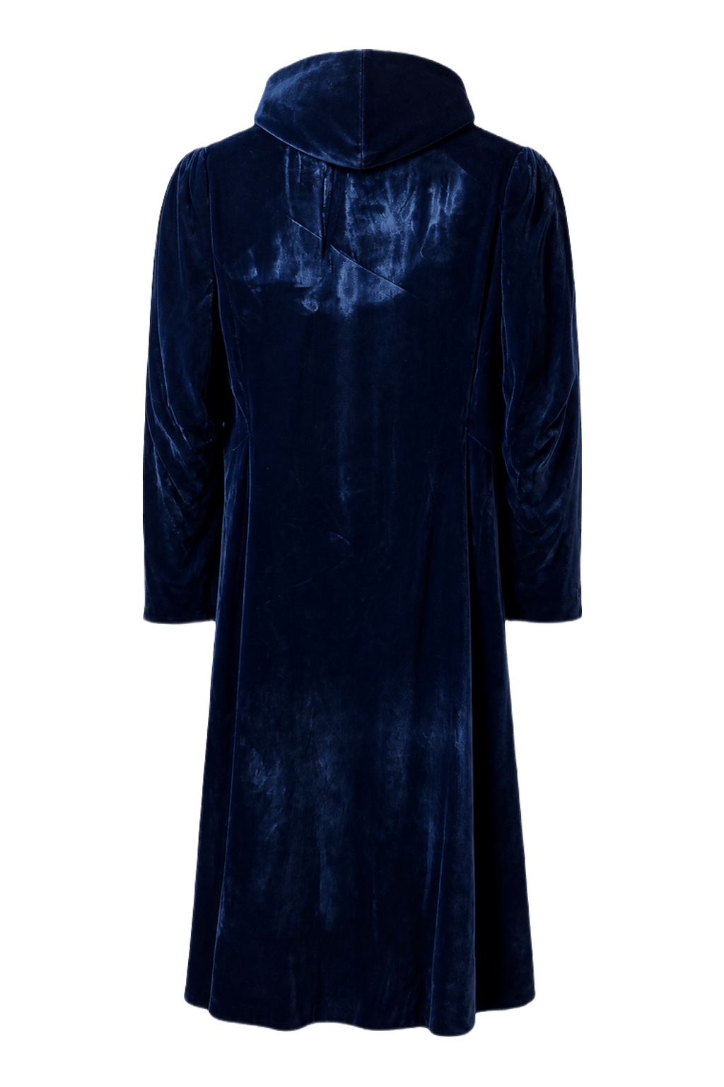 1930s Deep Blue Velvet Coat - Back View
