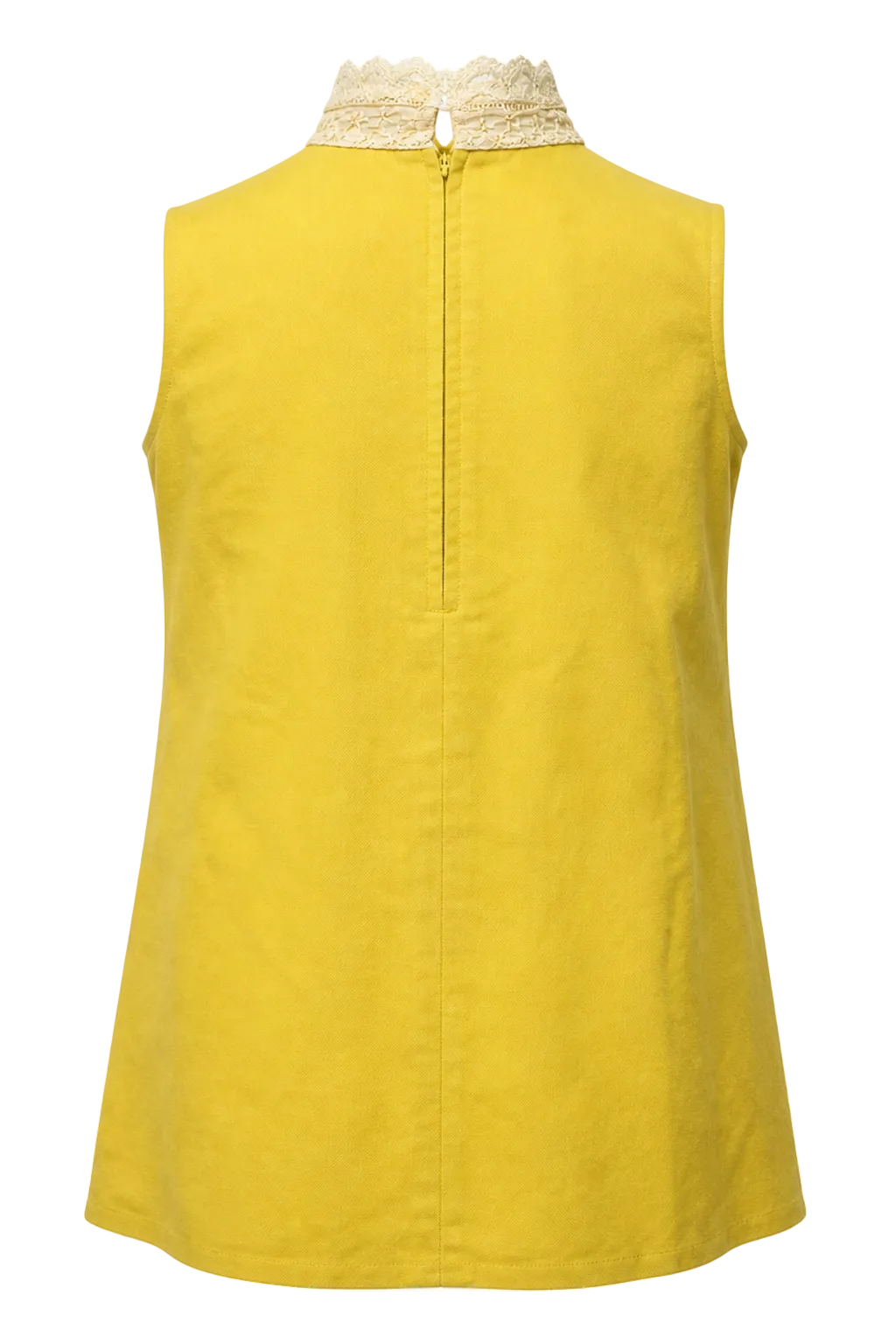 1960s Yellow Velvet Dress - Back View