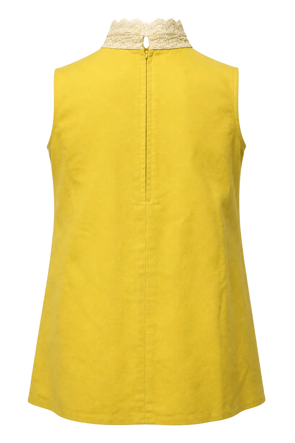 1960s Yellow Velvet Dress - Back View