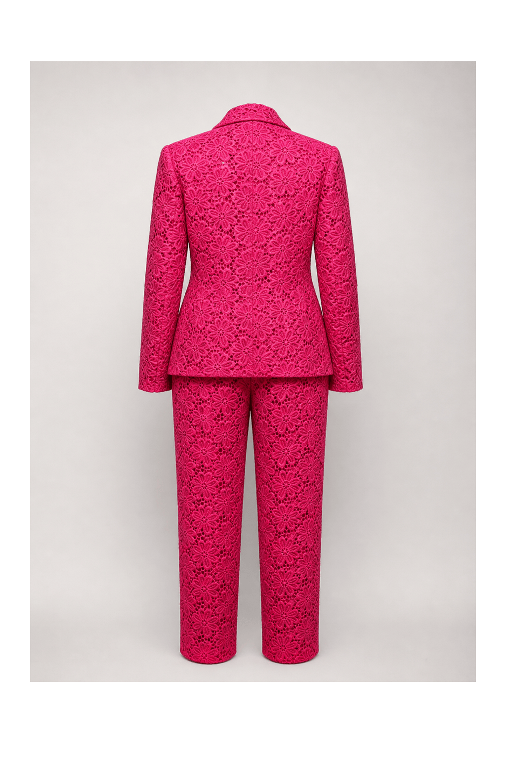 1980s Vibrant Pink Crochet Ensemble - Back View