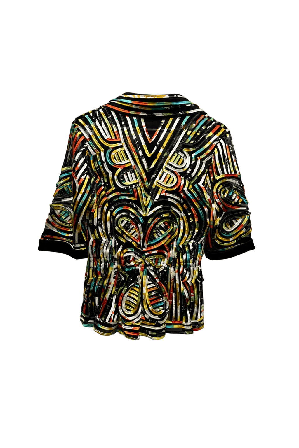 1980s Multicolor Synthetic Blouse - Back View