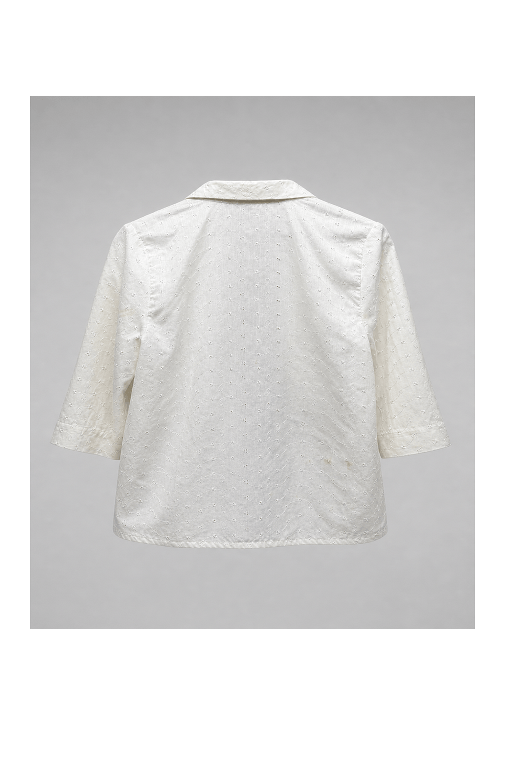 1960s Cream White Cotton Blend Jacket - Back View