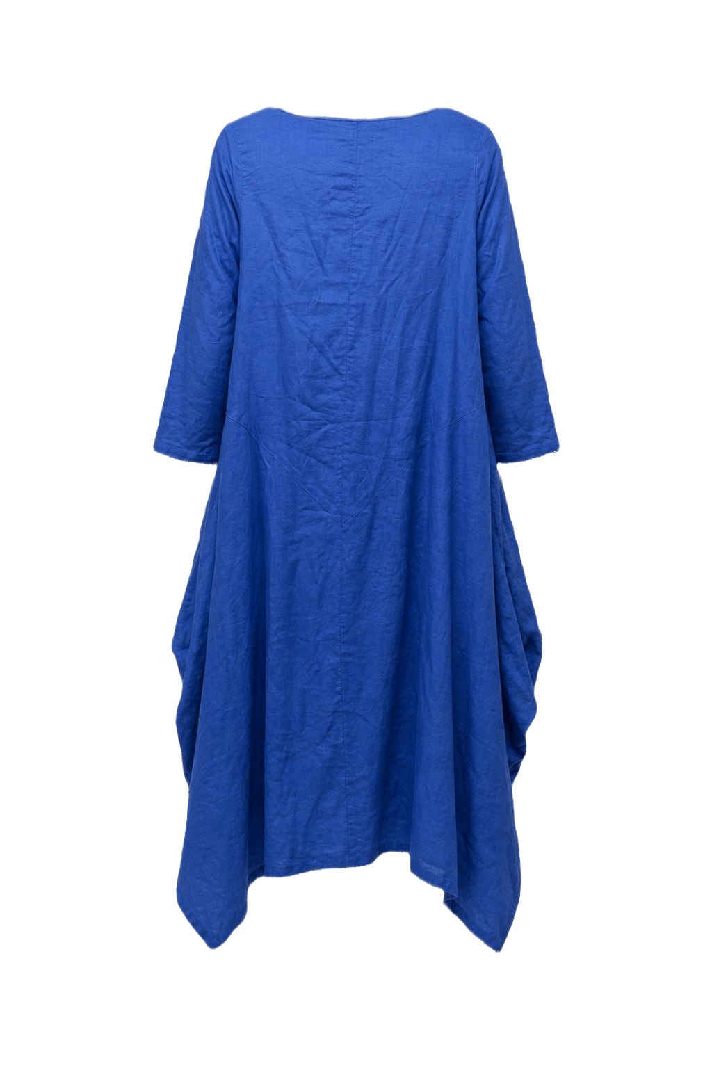 1970s Blue Cotton Dress - Back View