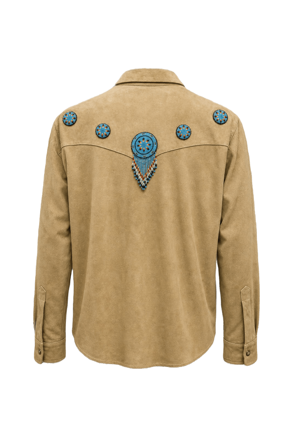 1970s Tan Suede Shirt - Back View