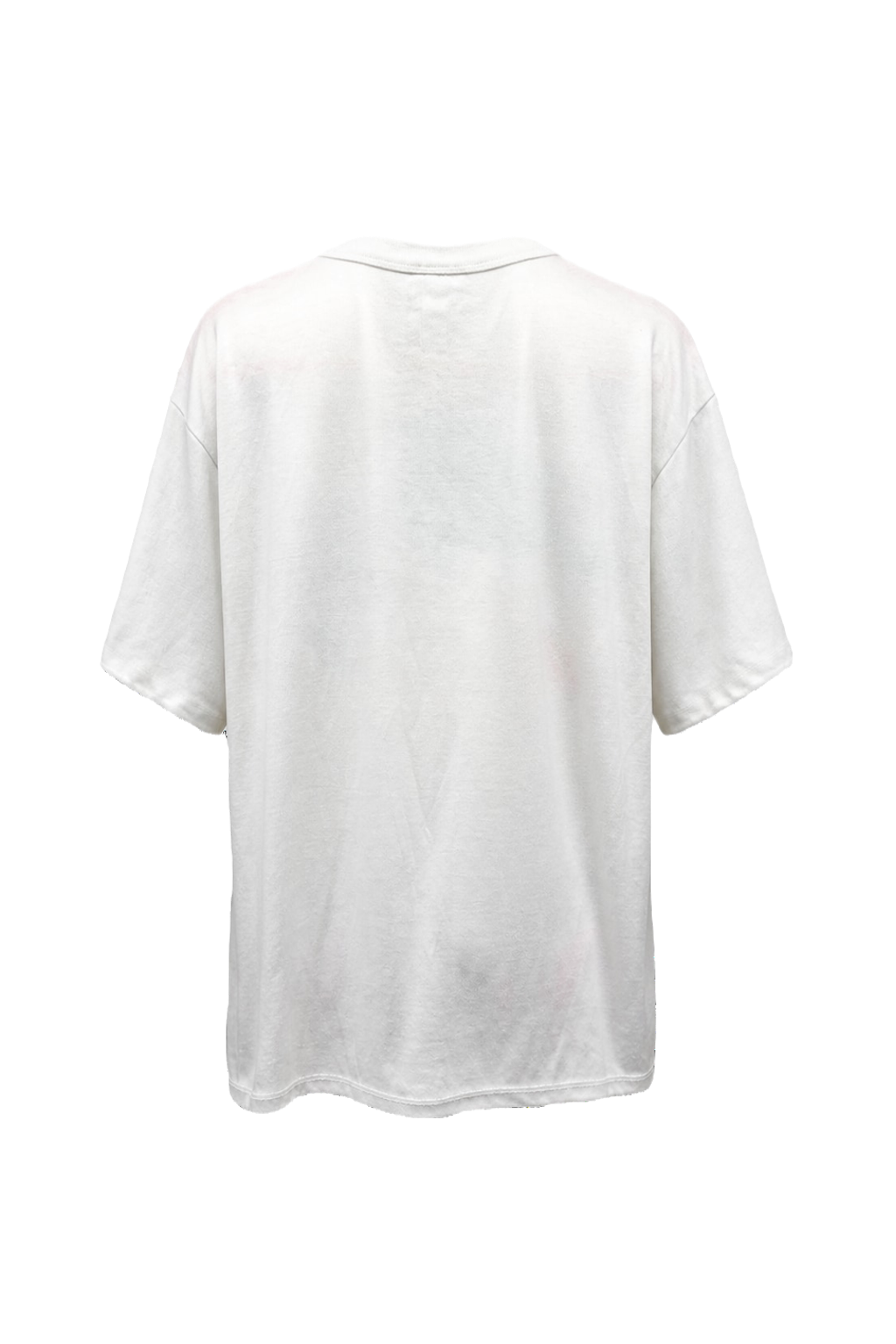 1990s White Cotton Graphic Print T-shirt - Back View