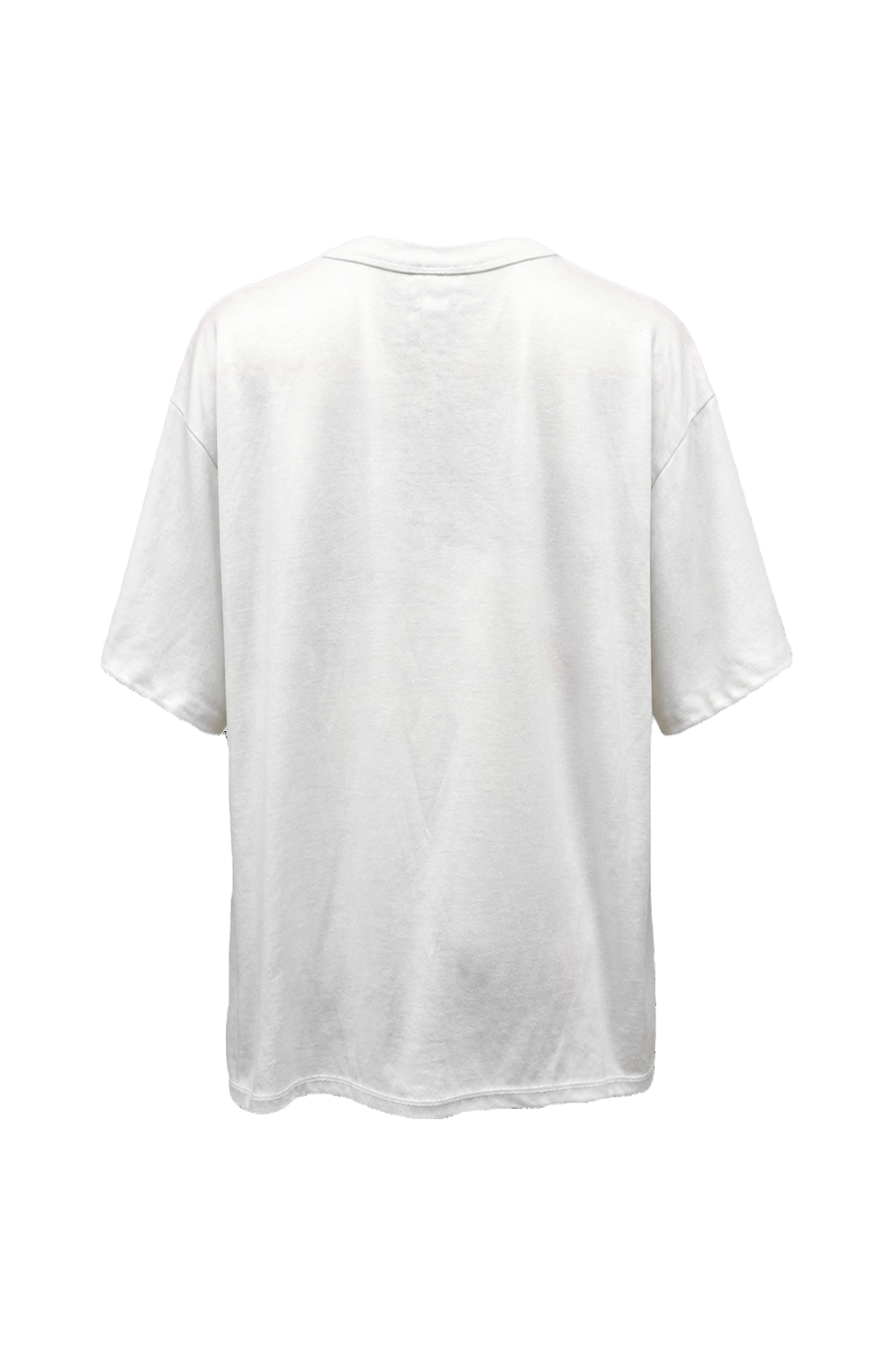 1990s White Cotton Graphic Print T-shirt - Back View