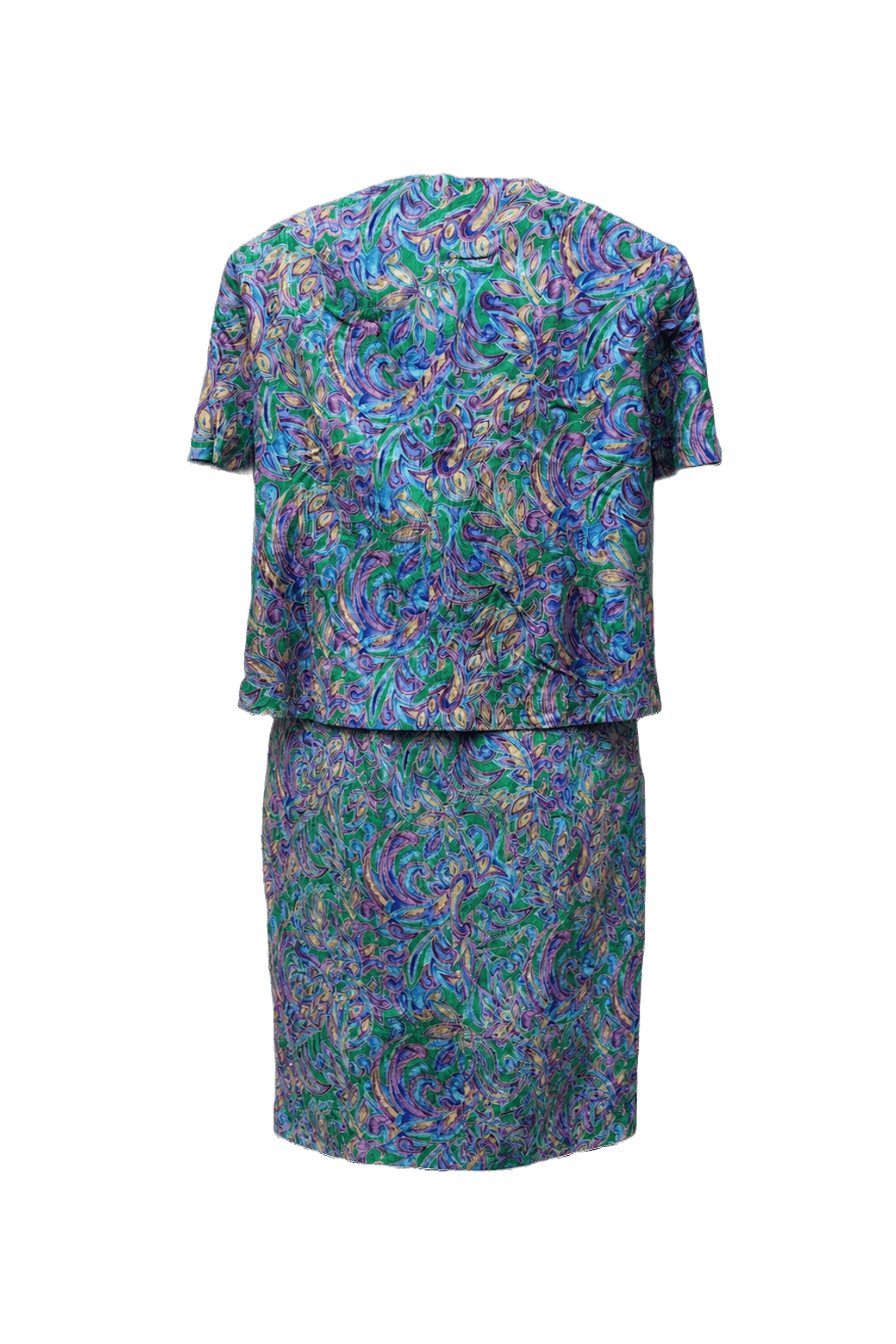 1980s Multicolored Silk Blend Set - Back View