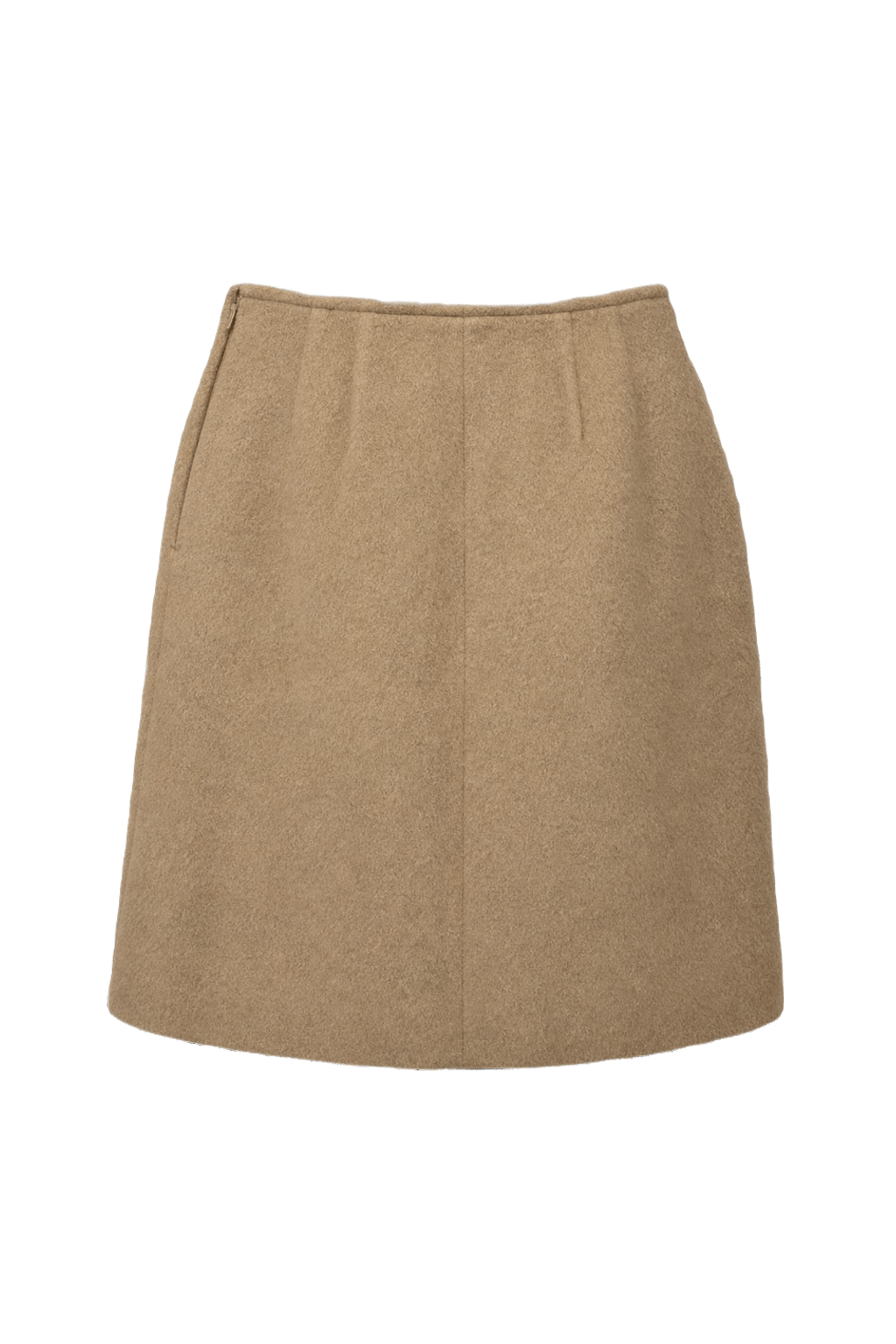 1960s Beige Wool Blend Skirt - Back View