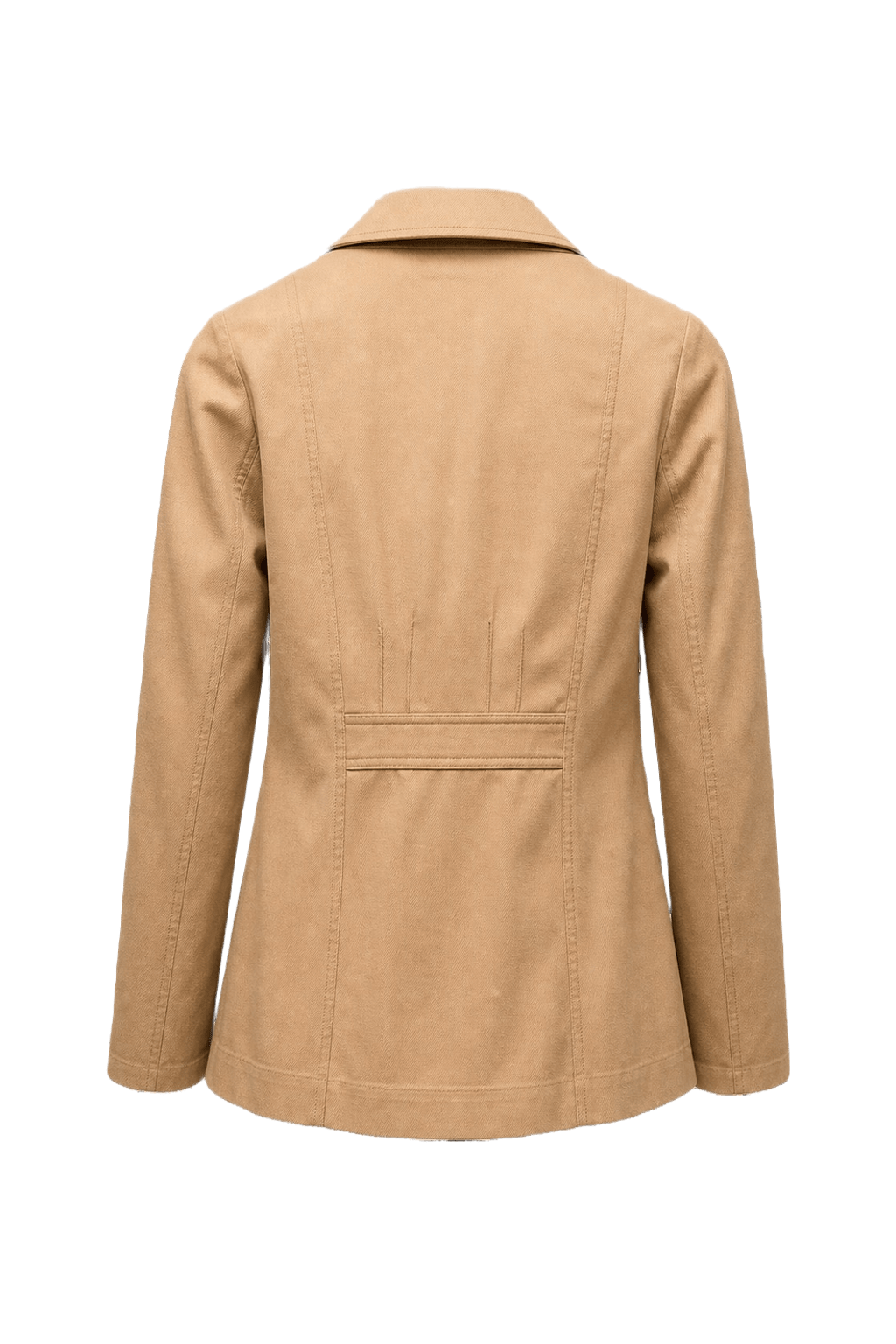 1980s Beige Cotton Blend Blazer - Back View