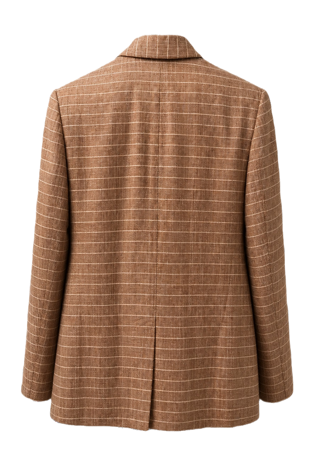 1980s Tan Wool Blend Blazer - Back View