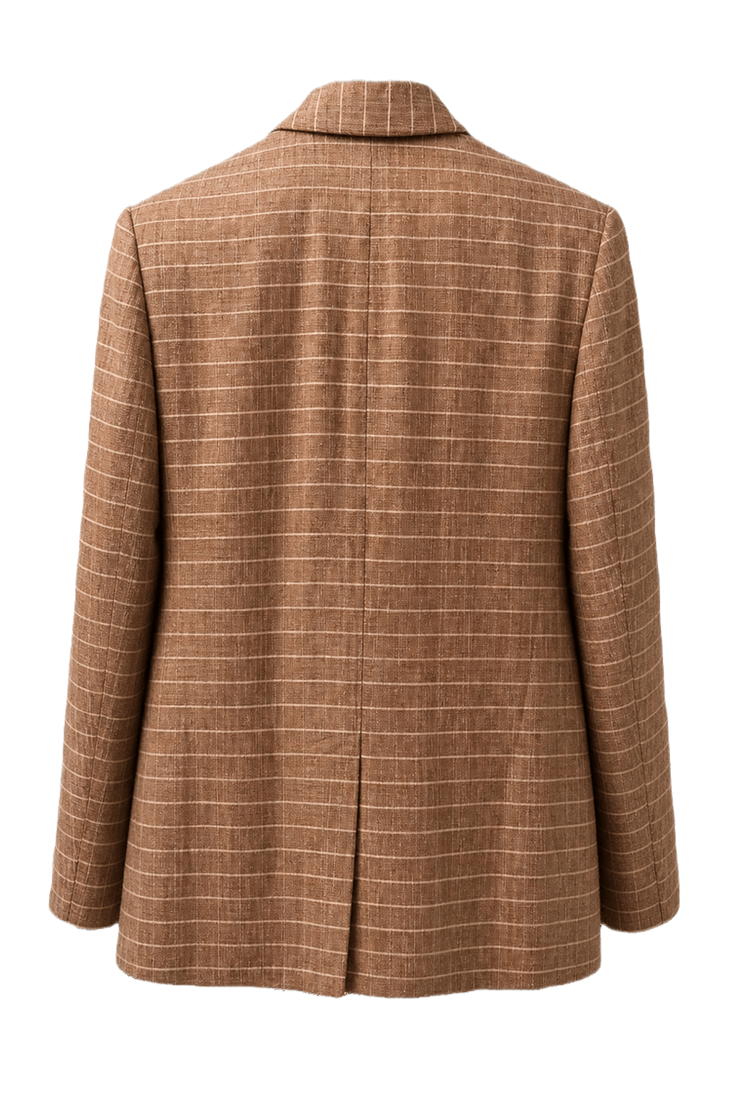 1980s Tan Wool Blend Blazer - Back View